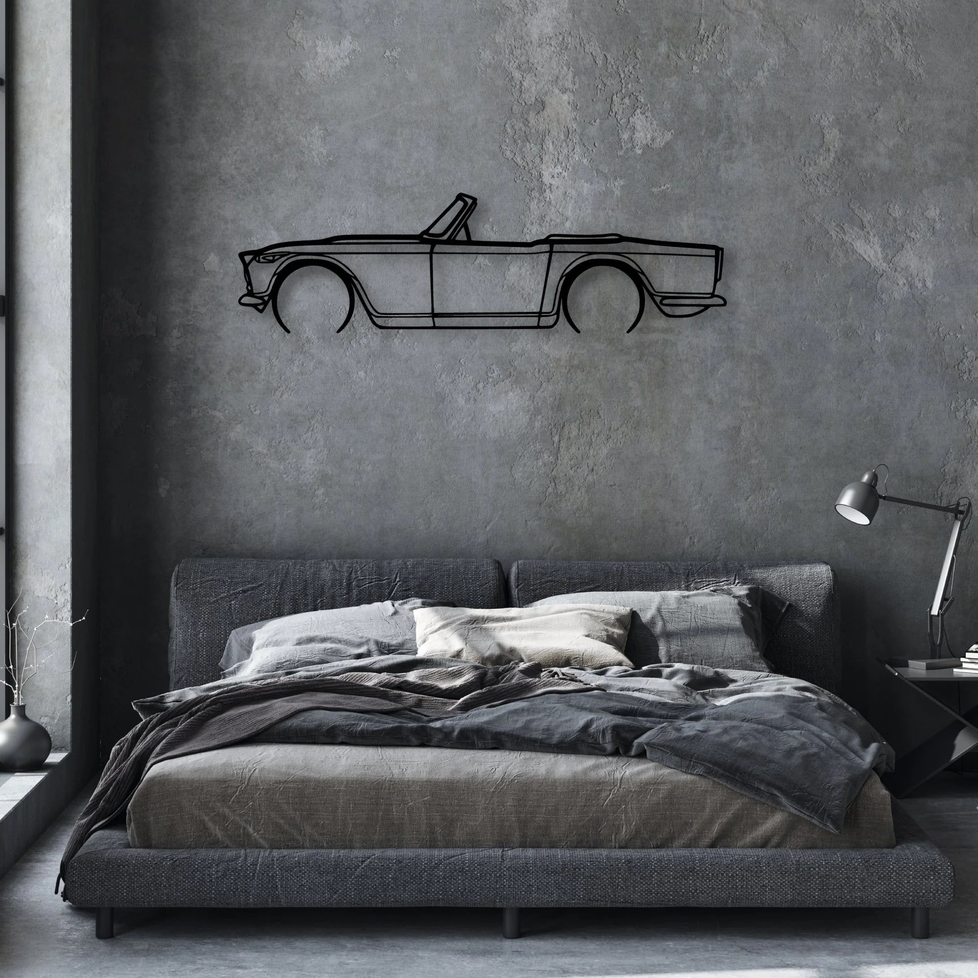 TR4A IRS 2 Classic Silhouette Metal Wall Art - Automotive Garage Decor