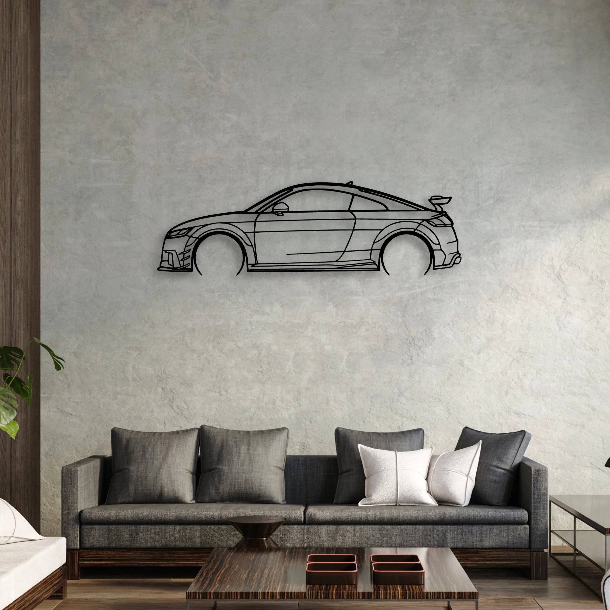 TT RS 8S 2017 2 Classic Silhouette Metal Wall Art - Automotive Garage Decor