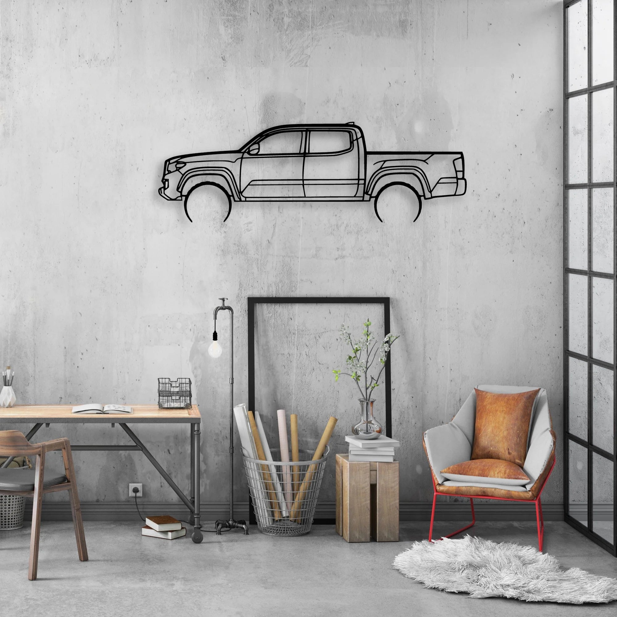 Tacoma Lunar Rock 2 Classic Silhouette Metal Wall Art - Automotive Garage Decor