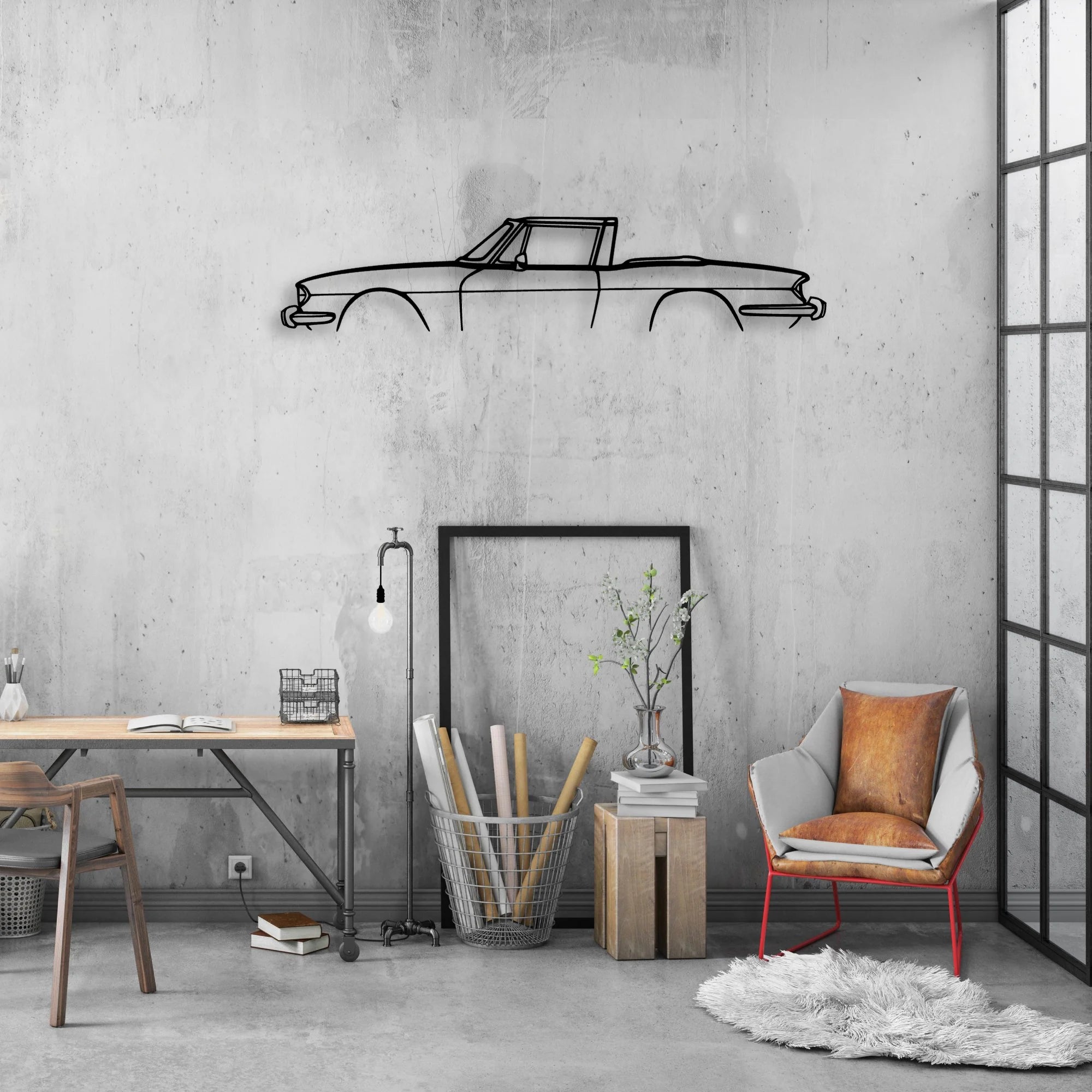 Triumph Stag 1972 Classic Silhouette Metal Wall Art - Automotive Garage Decor