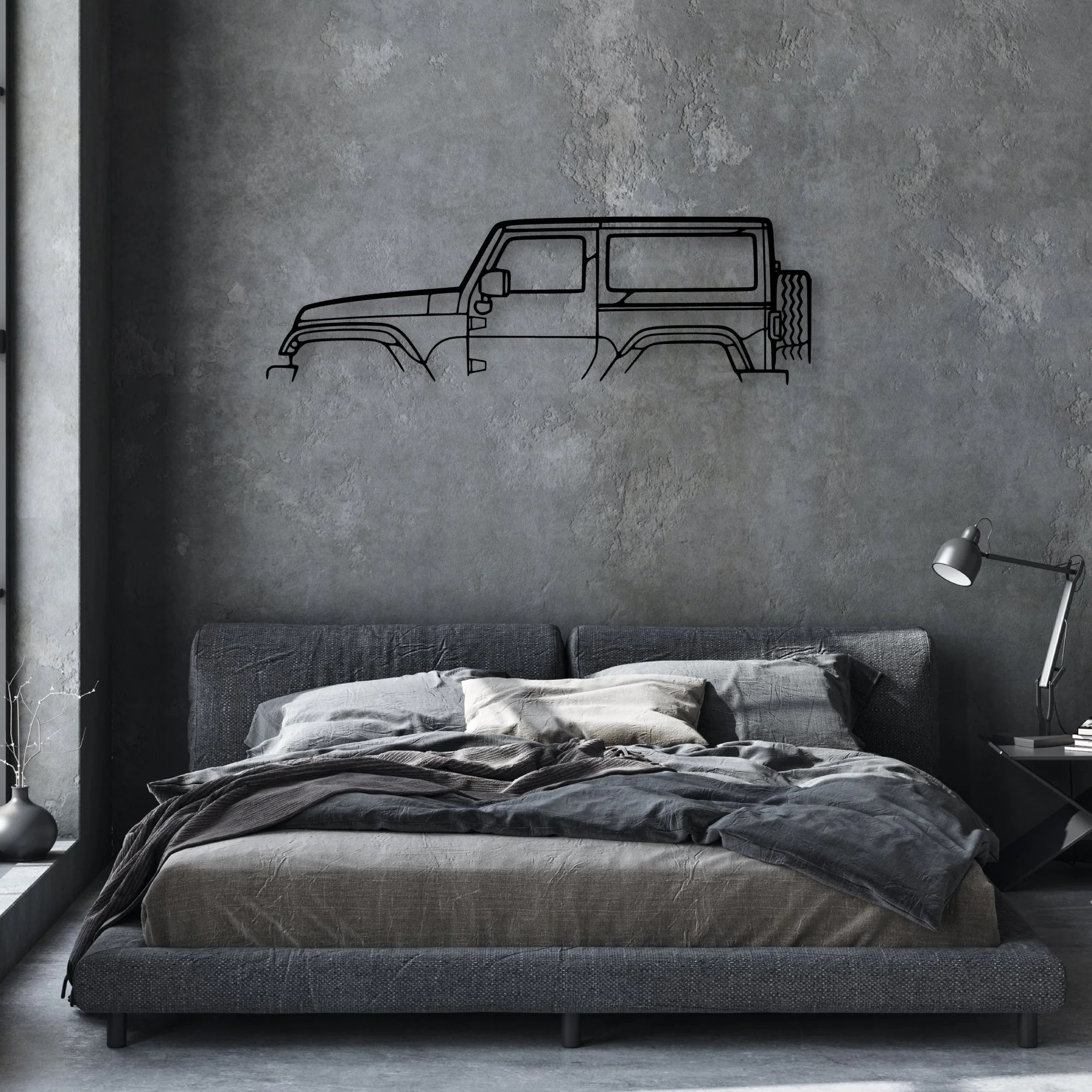 Wrangler 2013 Classic Silhouette Metal Wall Art - Automotive Garage Decor