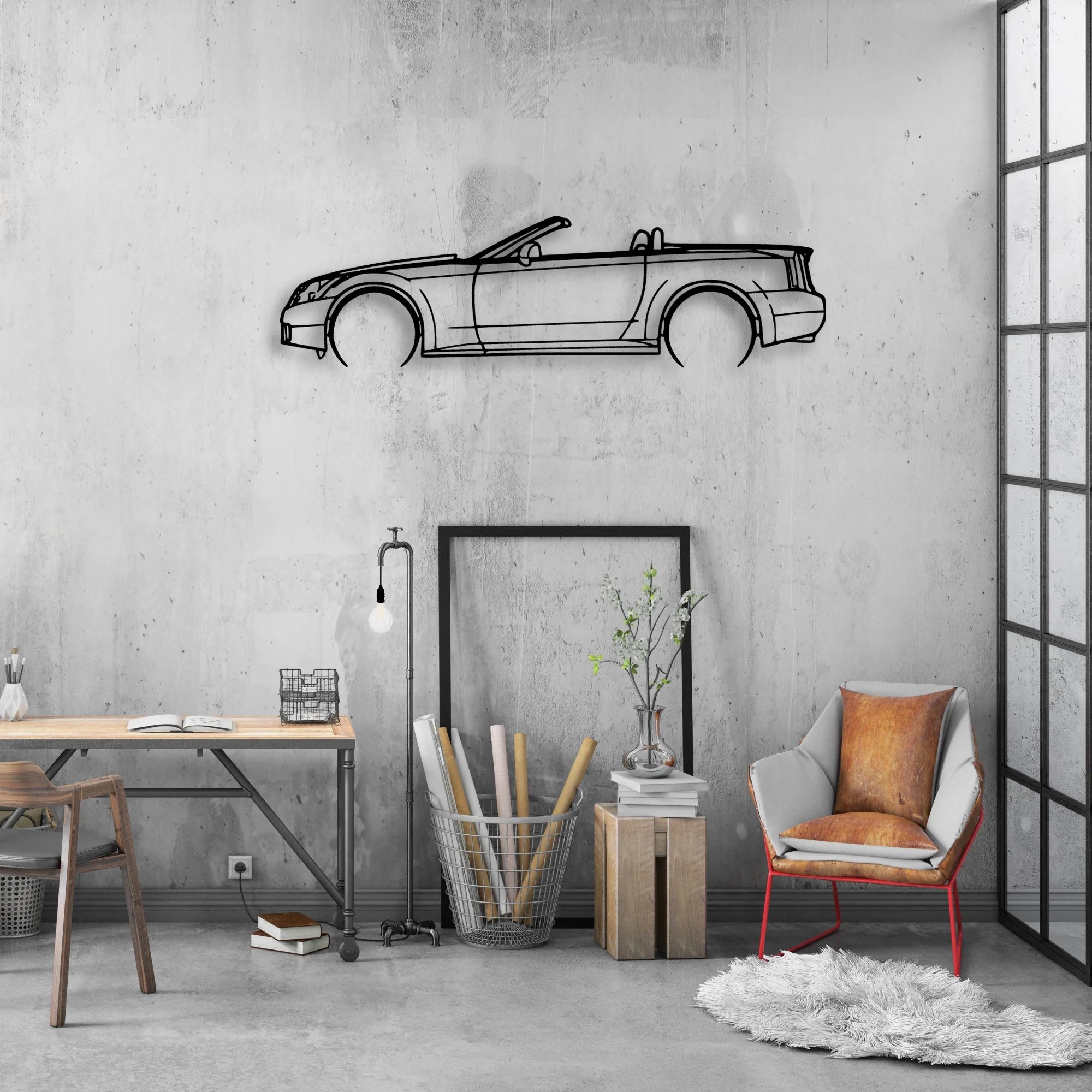 X-V 2006 Classic Silhouette Metal Wall Art - Automotive Garage Decor