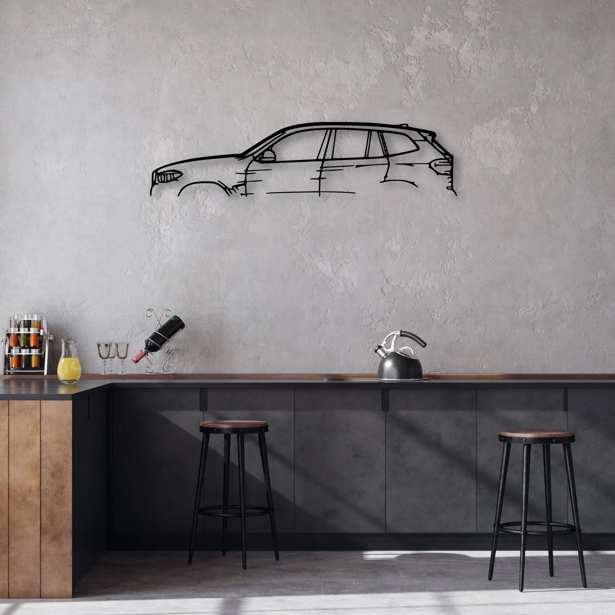 X3 2018 Classic Silhouette Metal Wall Art - Automotive Garage Decor