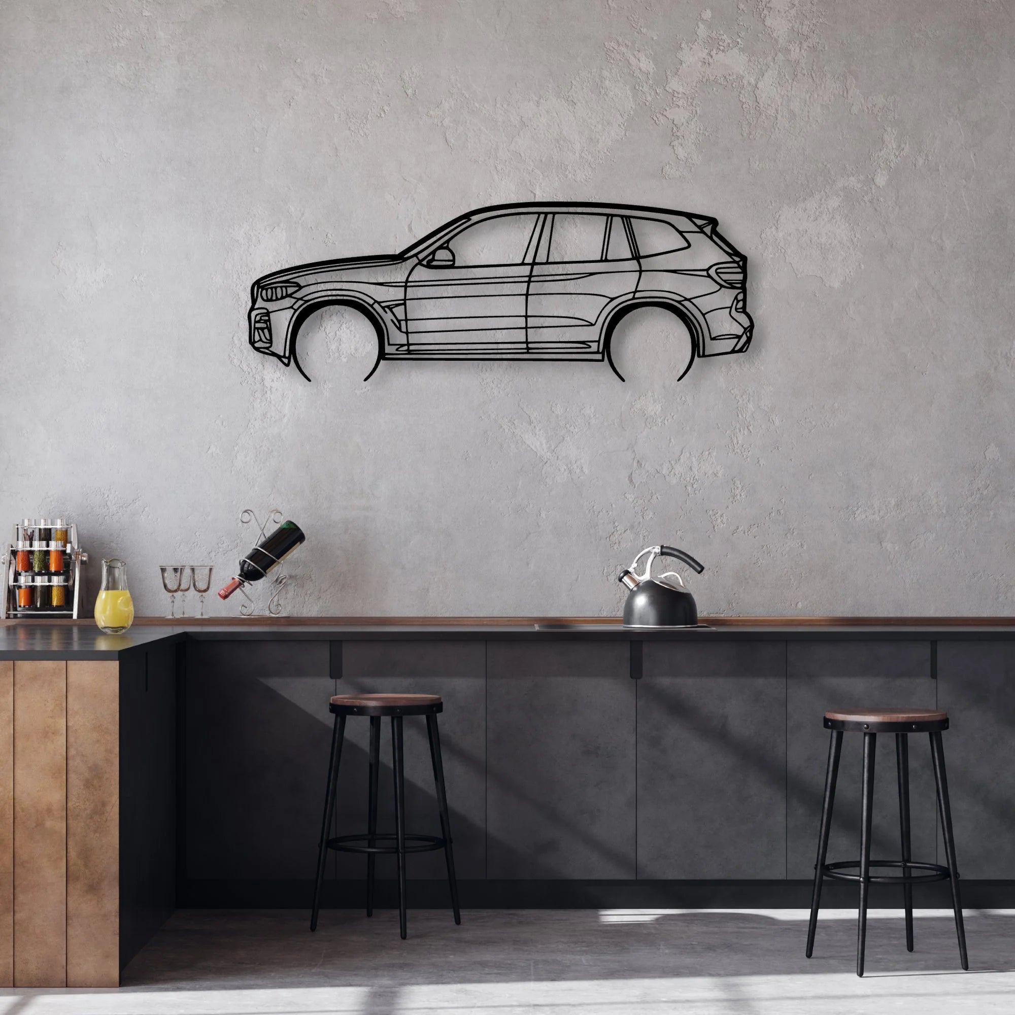X3 M40i Classic Silhouette Metal Wall Art - Automotive Garage Decor
