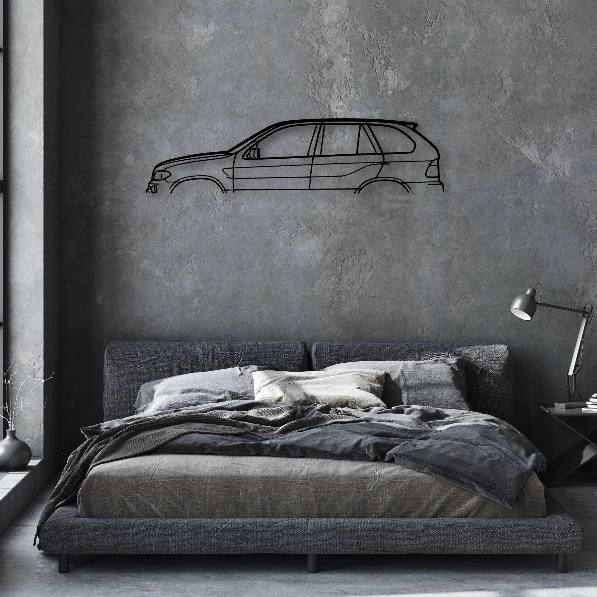 X5 2001 Classic Silhouette Metal Wall Art - Automotive Garage Decor