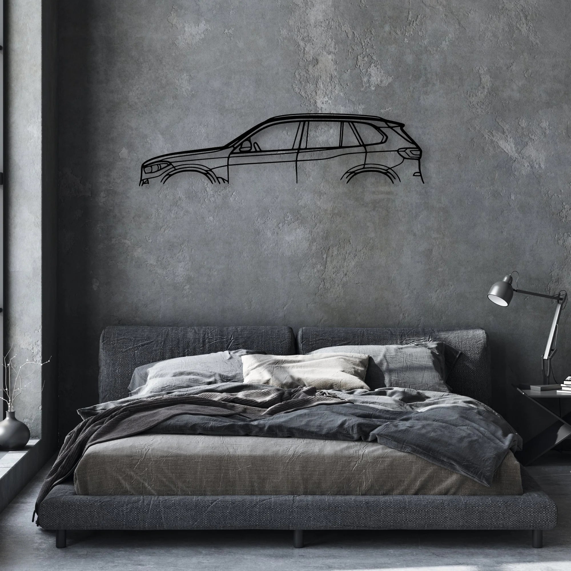X5 2019 Classic Silhouette Metal Wall Art - Automotive Garage Decor