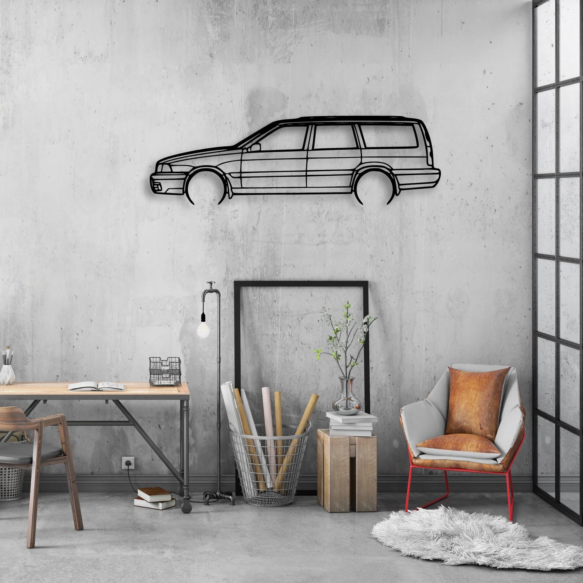 XC70 1999 Classic Silhouette Metal Wall Art - Automotive Garage Decor