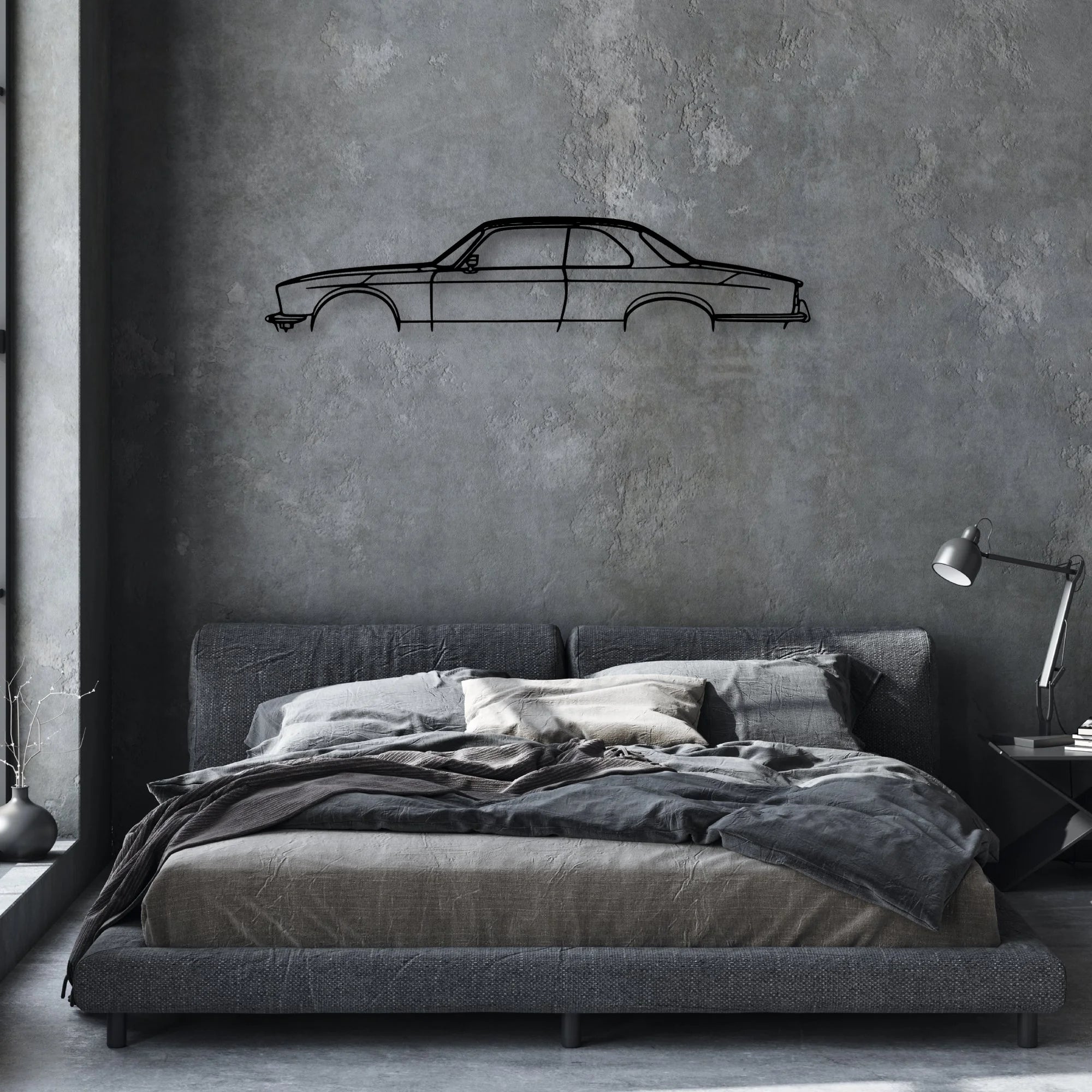XJC 1976 Classic Silhouette Metal Wall Art - Automotive Garage Decor