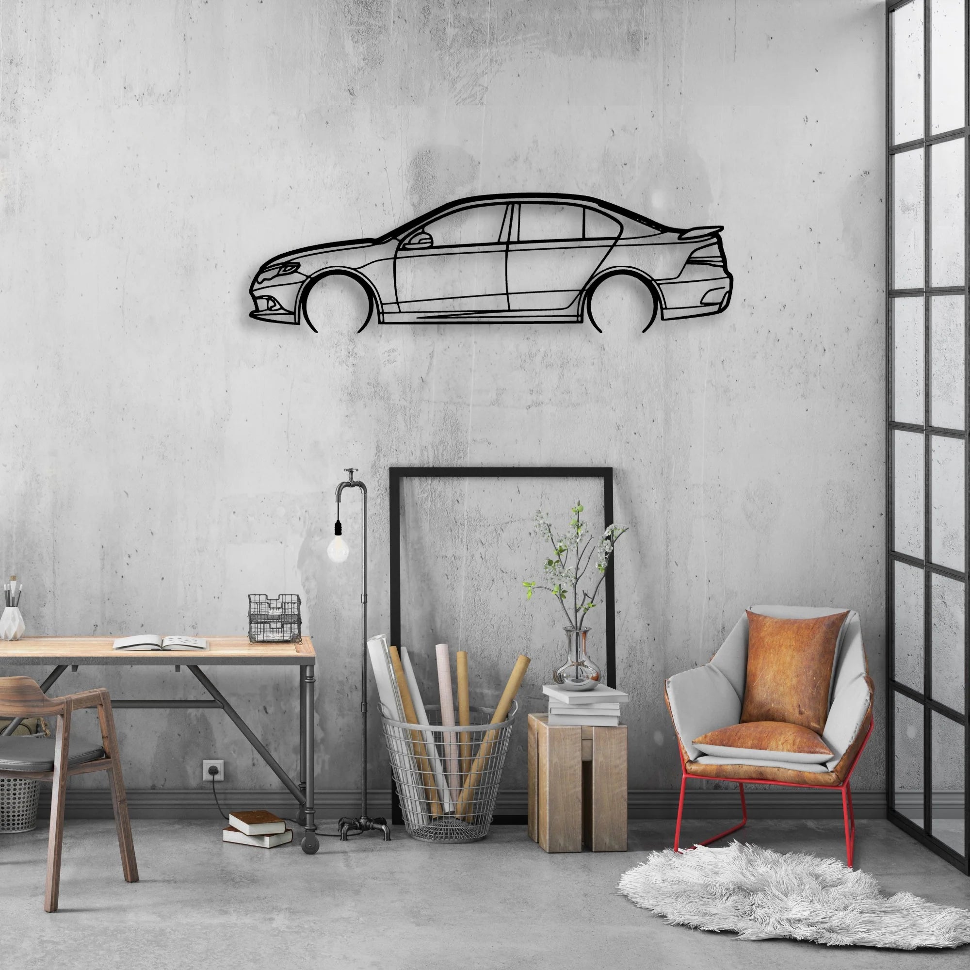 XR50 Turbo 2010 Classic Silhouette Metal Wall Art - Automotive Garage Decor