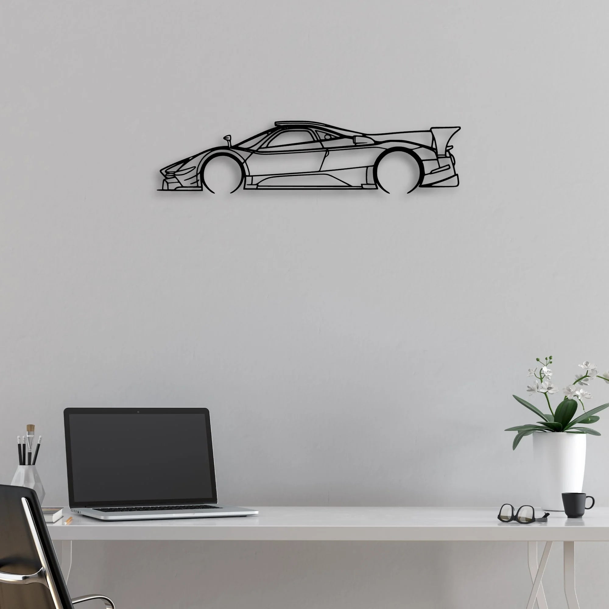 Zonda R Evo Classic Silhouette Metal Wall Art - Automotive Garage Decor