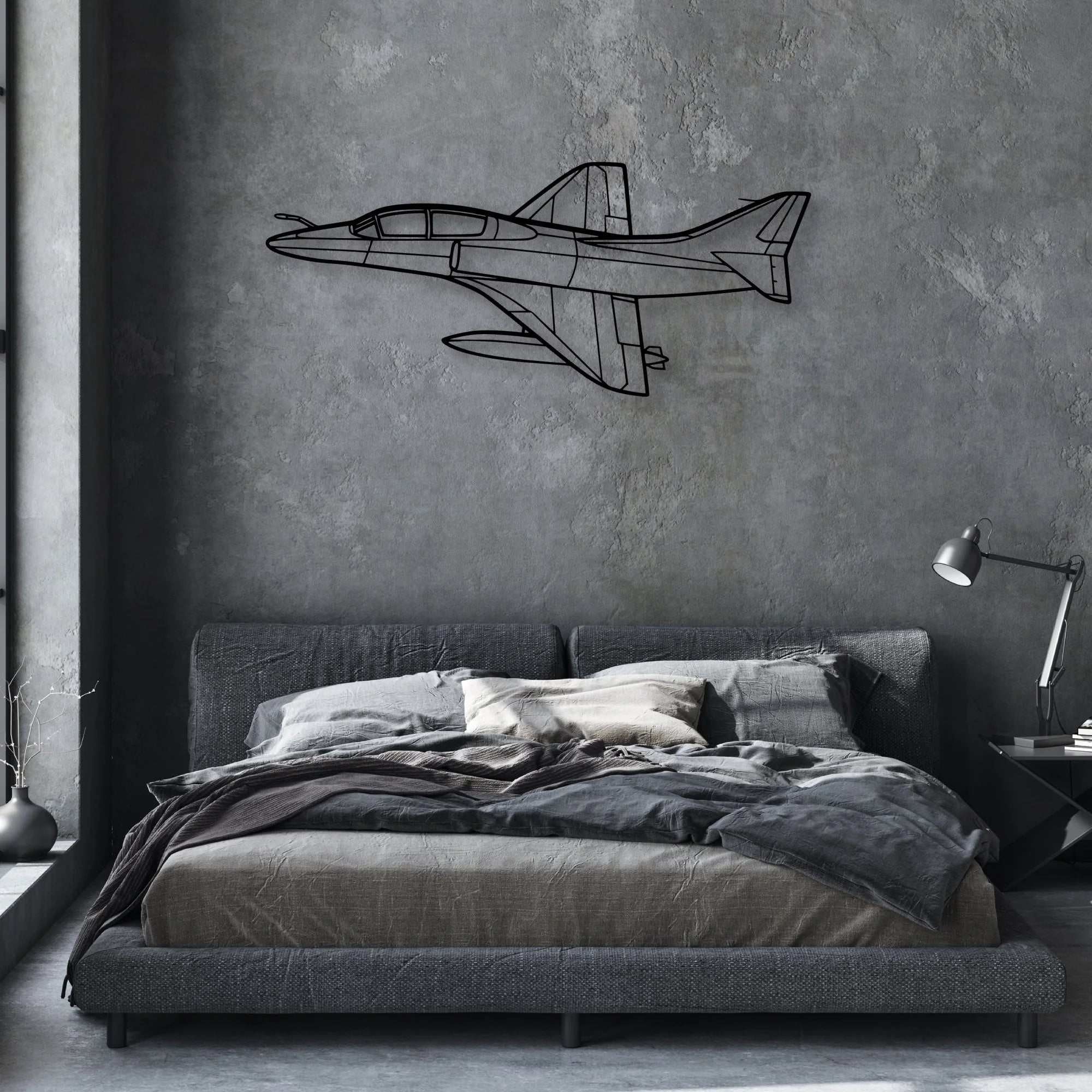 A23 24 Musketeer 4 Classic Aircraft Silhouette Metal Wall Art - Aviation Hangar Decor
