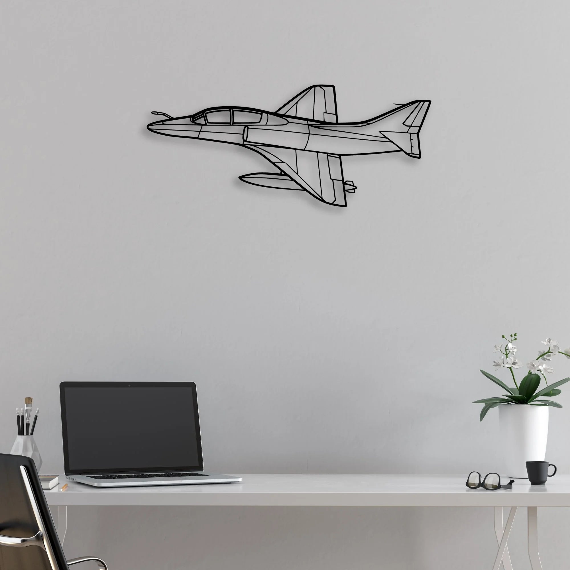 A23 24 Musketeer 4 Classic Aircraft Silhouette Metal Wall Art - Aviation Hangar Decor