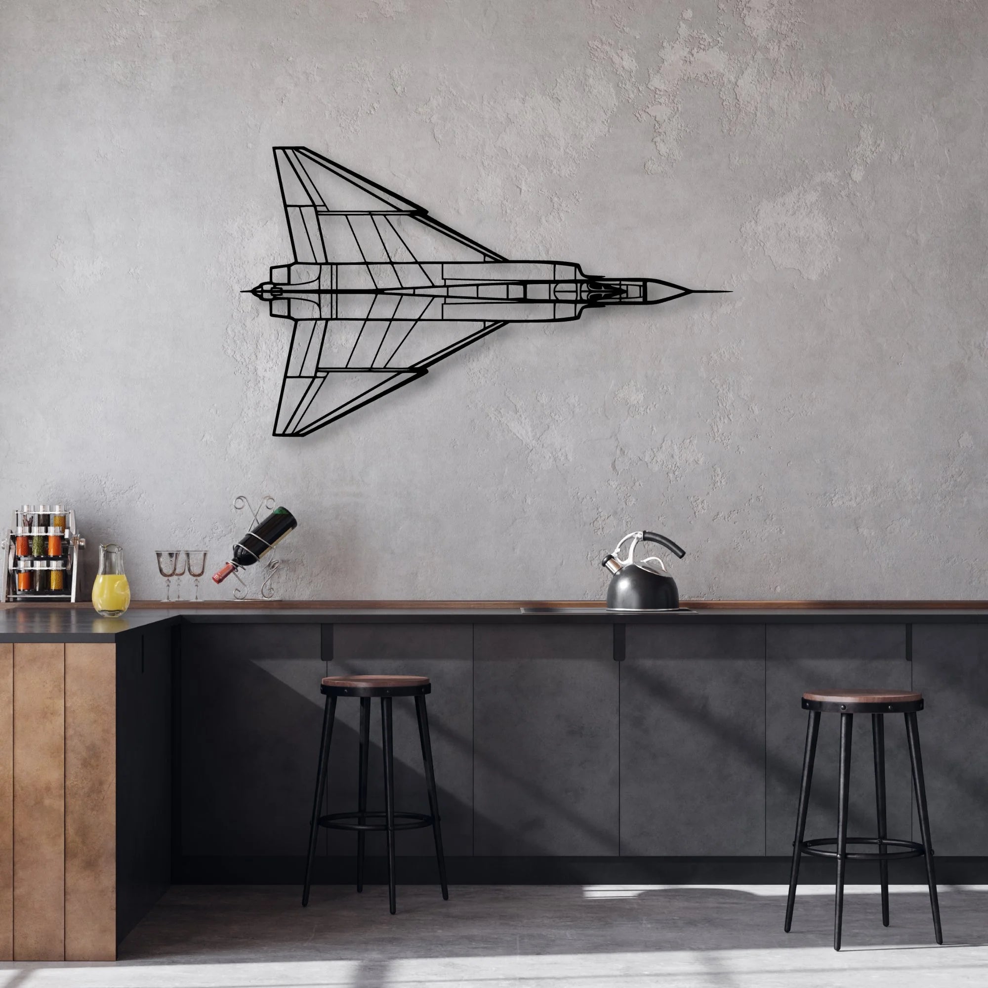 A320 Classic Aircraft Silhouette Metal Wall Art - Aviation Hangar Decor