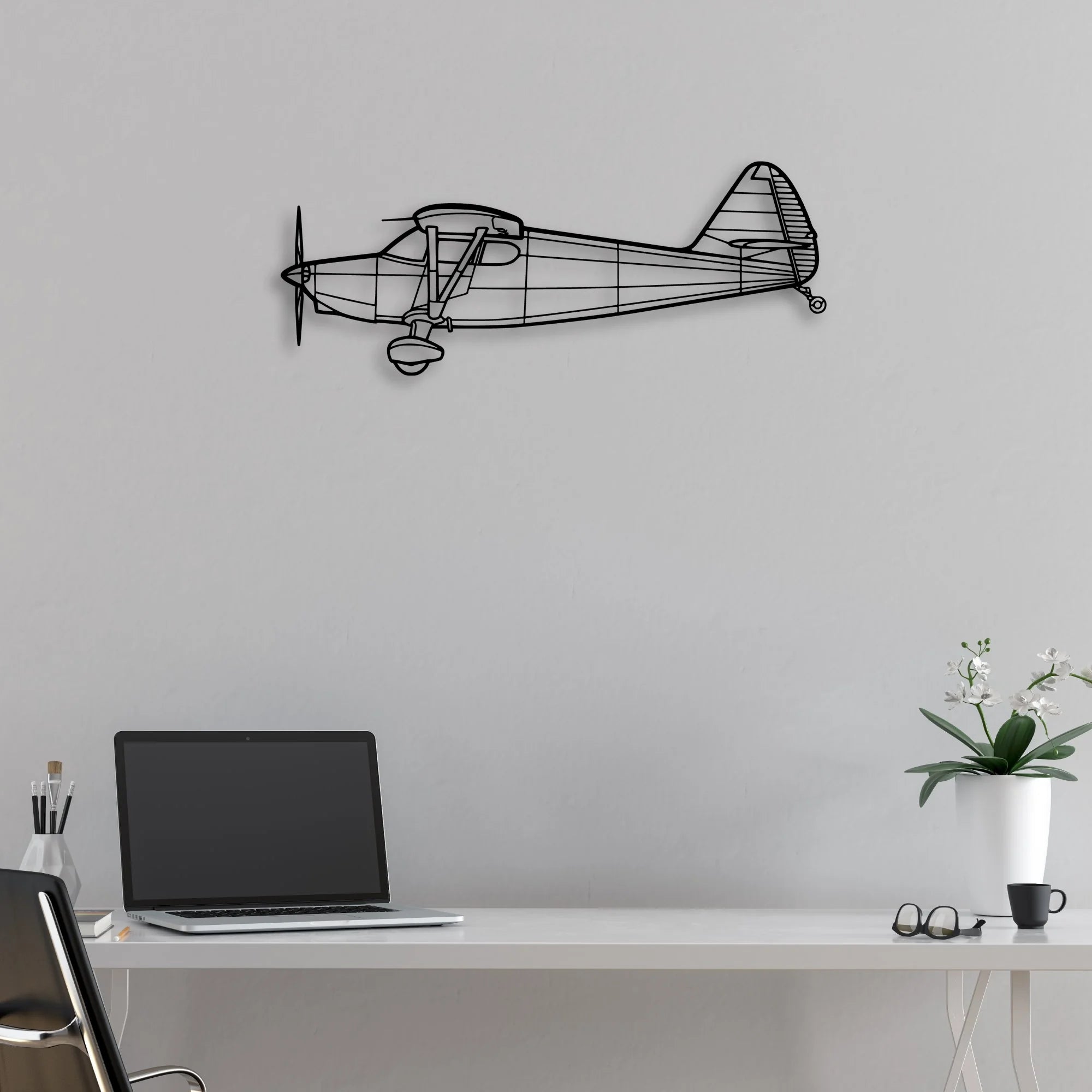 A350 3 Classic Aircraft Silhouette Metal Wall Art - Aviation Hangar Decor