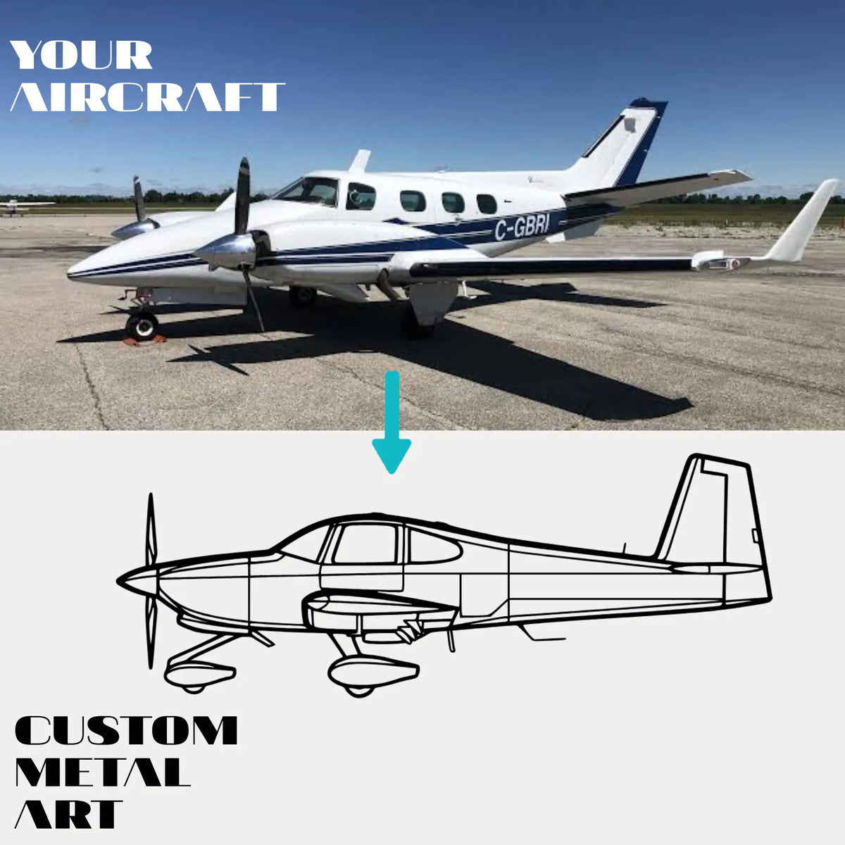 Your Custom Aircraft Silhouette Metal Art Service