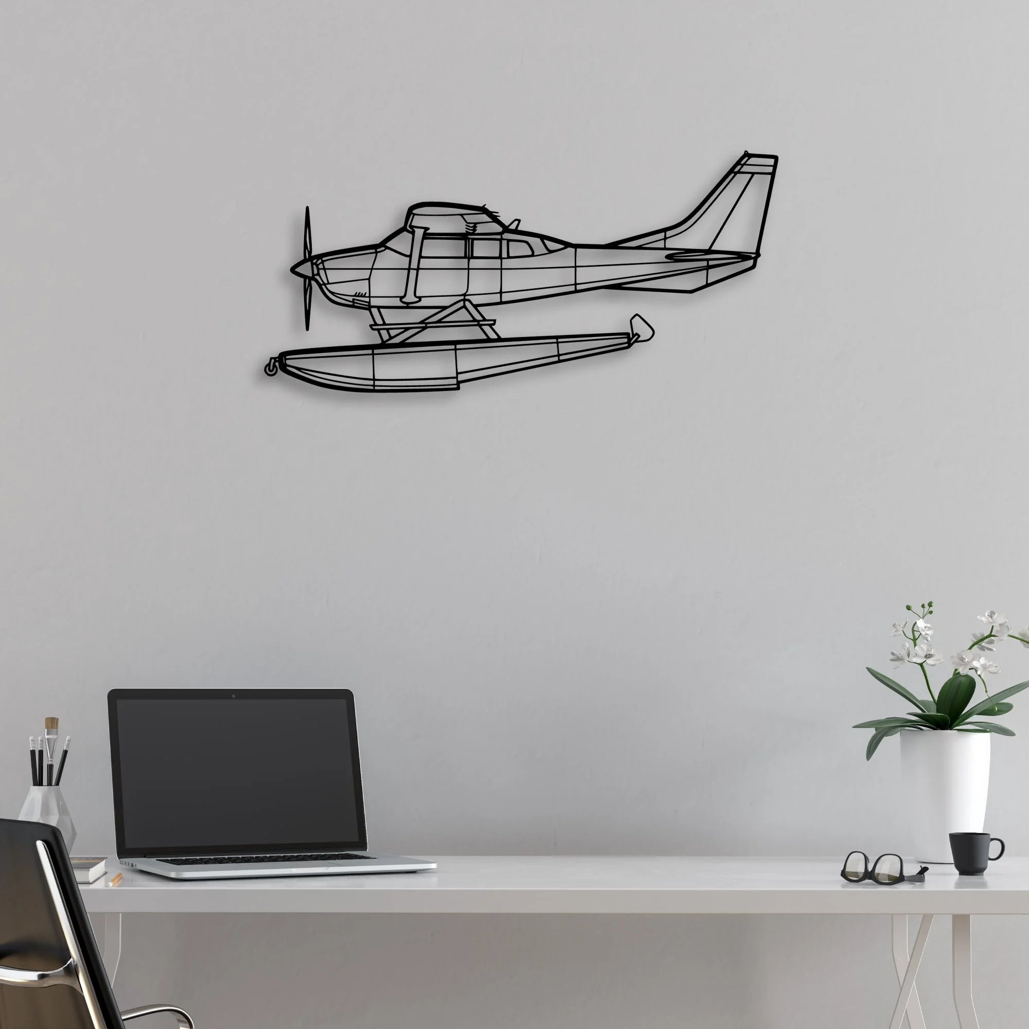 Aerostar 601P Classic Aircraft Silhouette Metal Wall Art - Aviation Hangar Decor