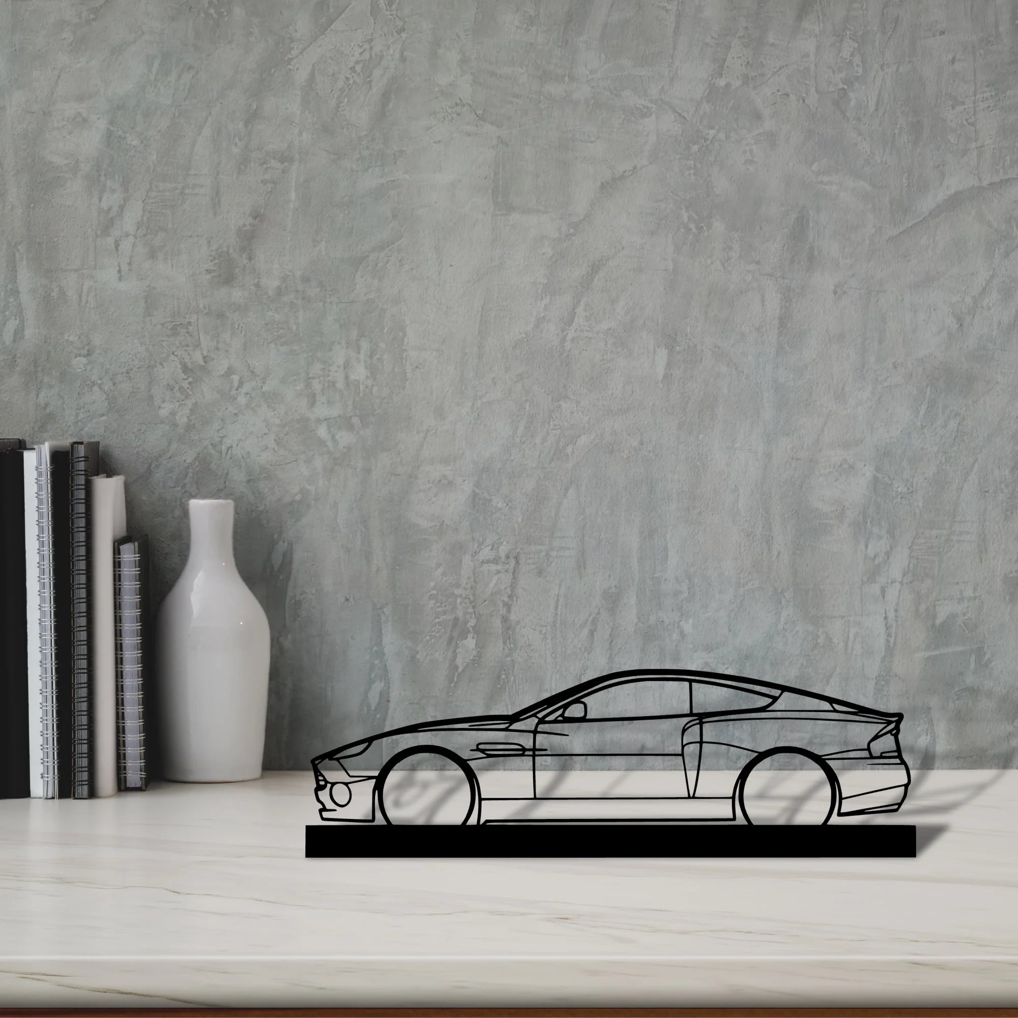 aston-vanquish-v12-2003 Silhouette Metal Art Stand - Aero Silhouette