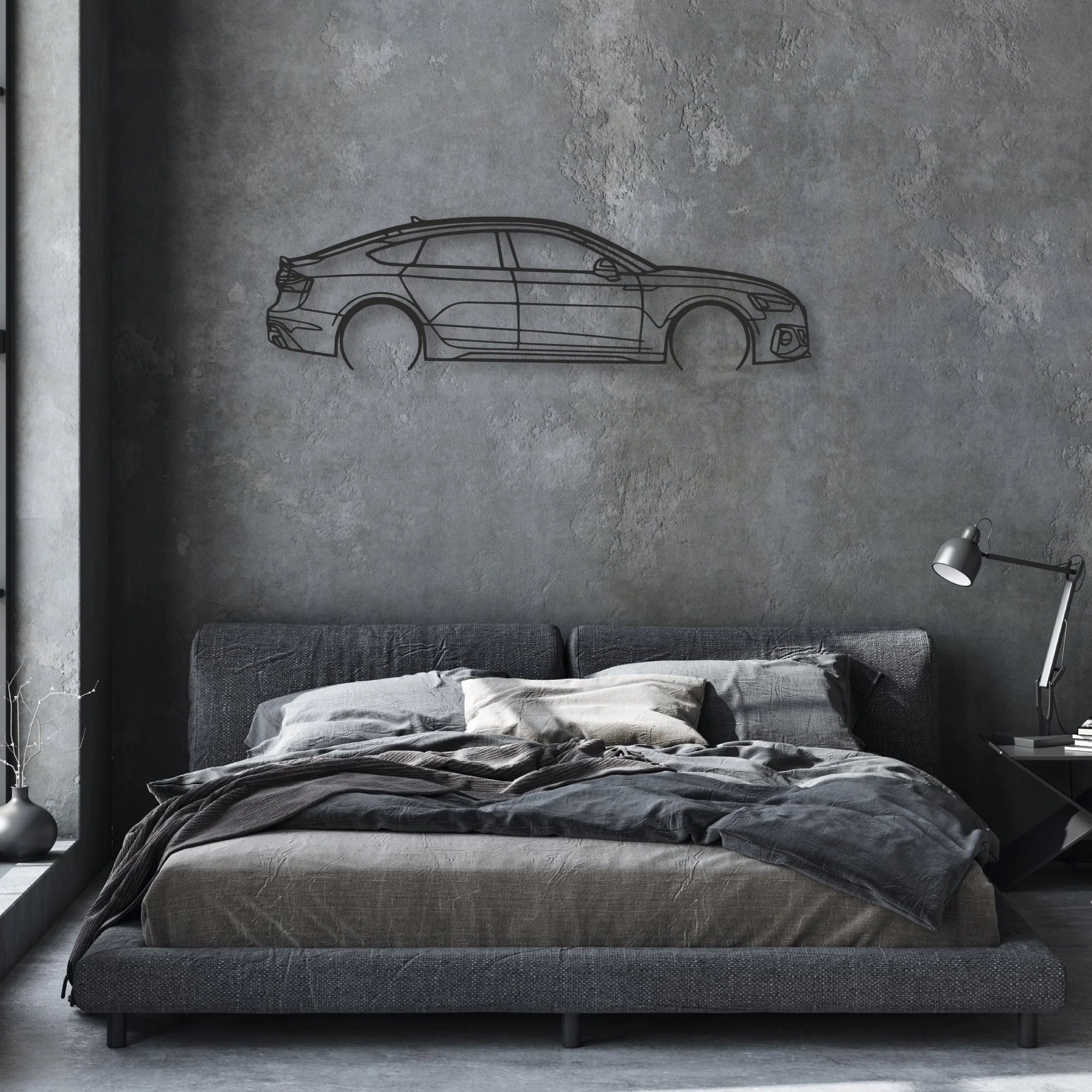audi rs5 Classic Silhouette Metal Wall Art - Automotive Garage Decor