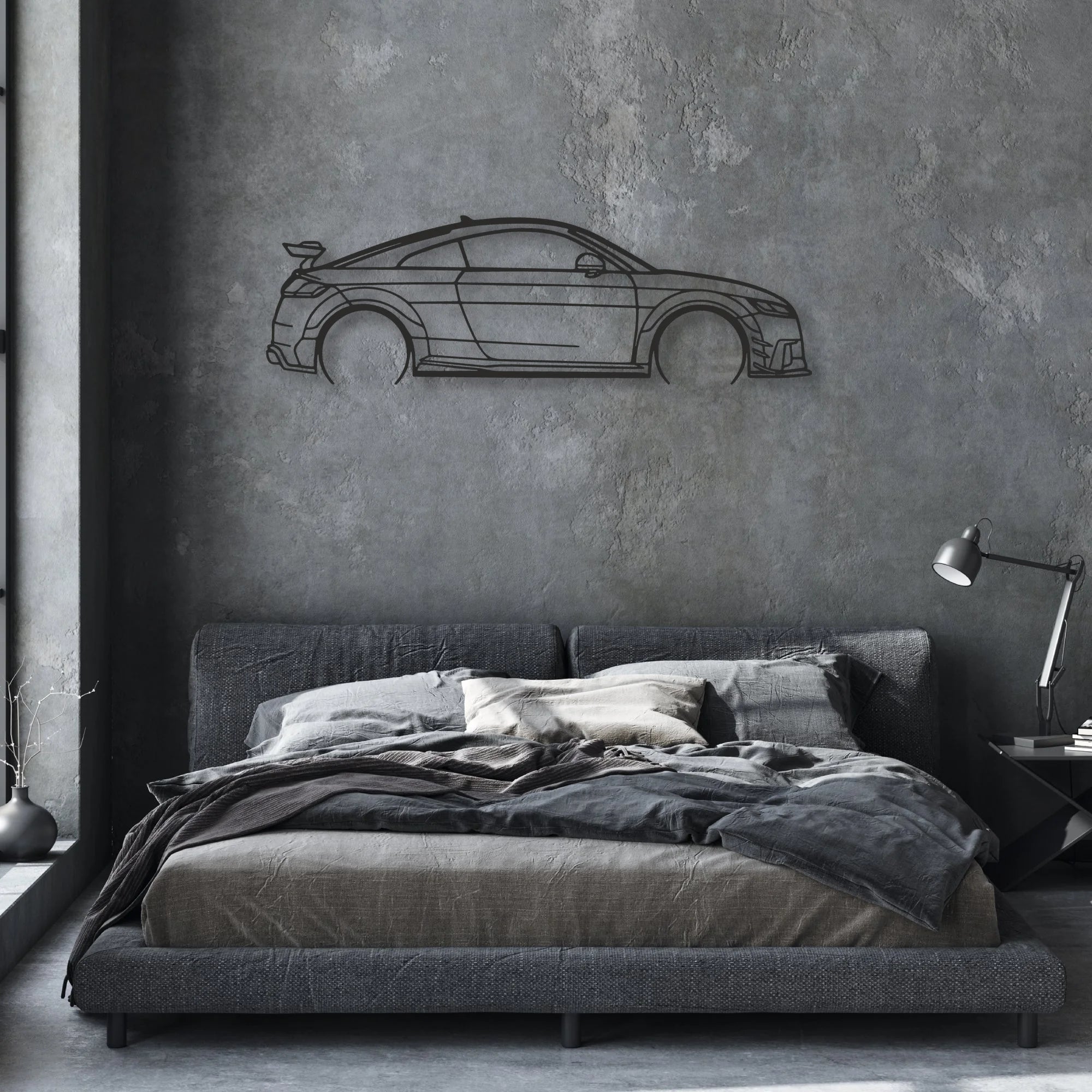 audi tt Classic Silhouette Metal Wall Art - Automotive Garage Decor