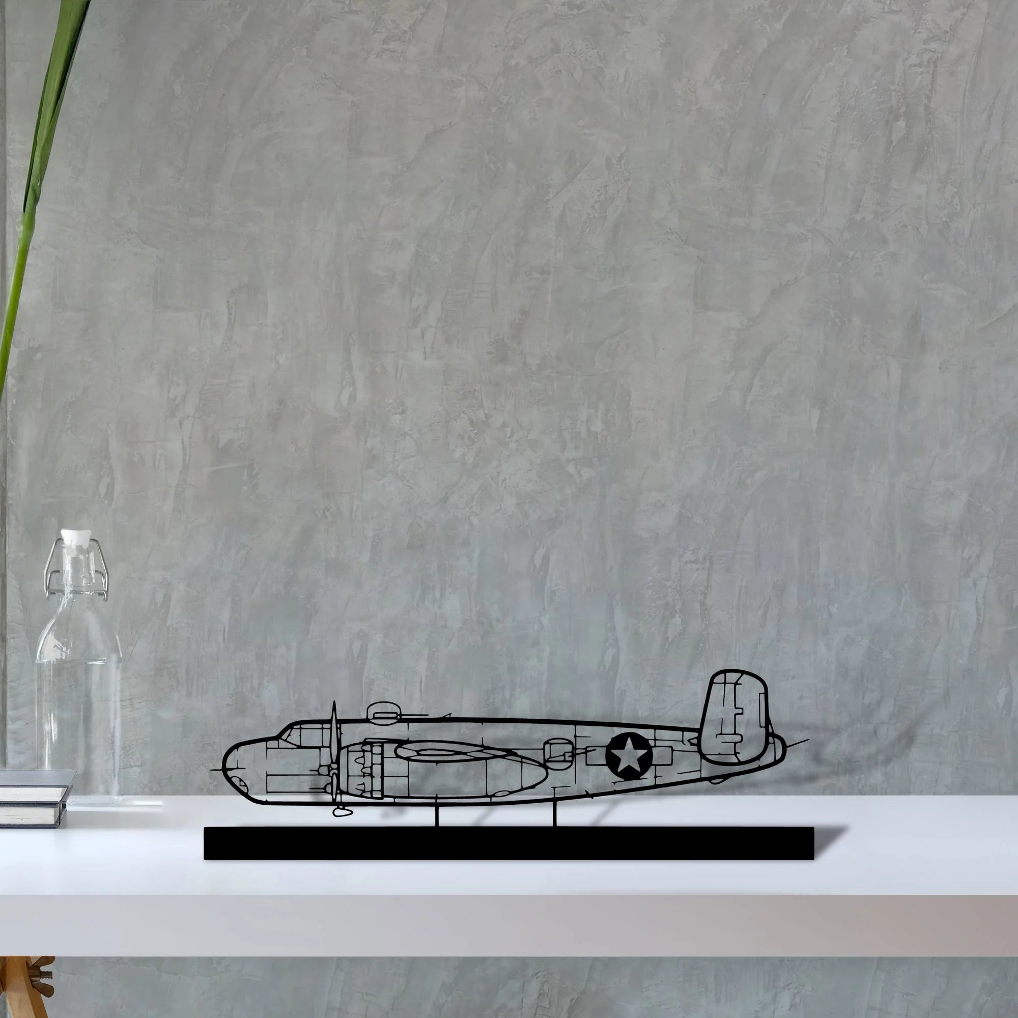 b-25h-2 Silhouette Metal Art Stand - Aero Silhouette