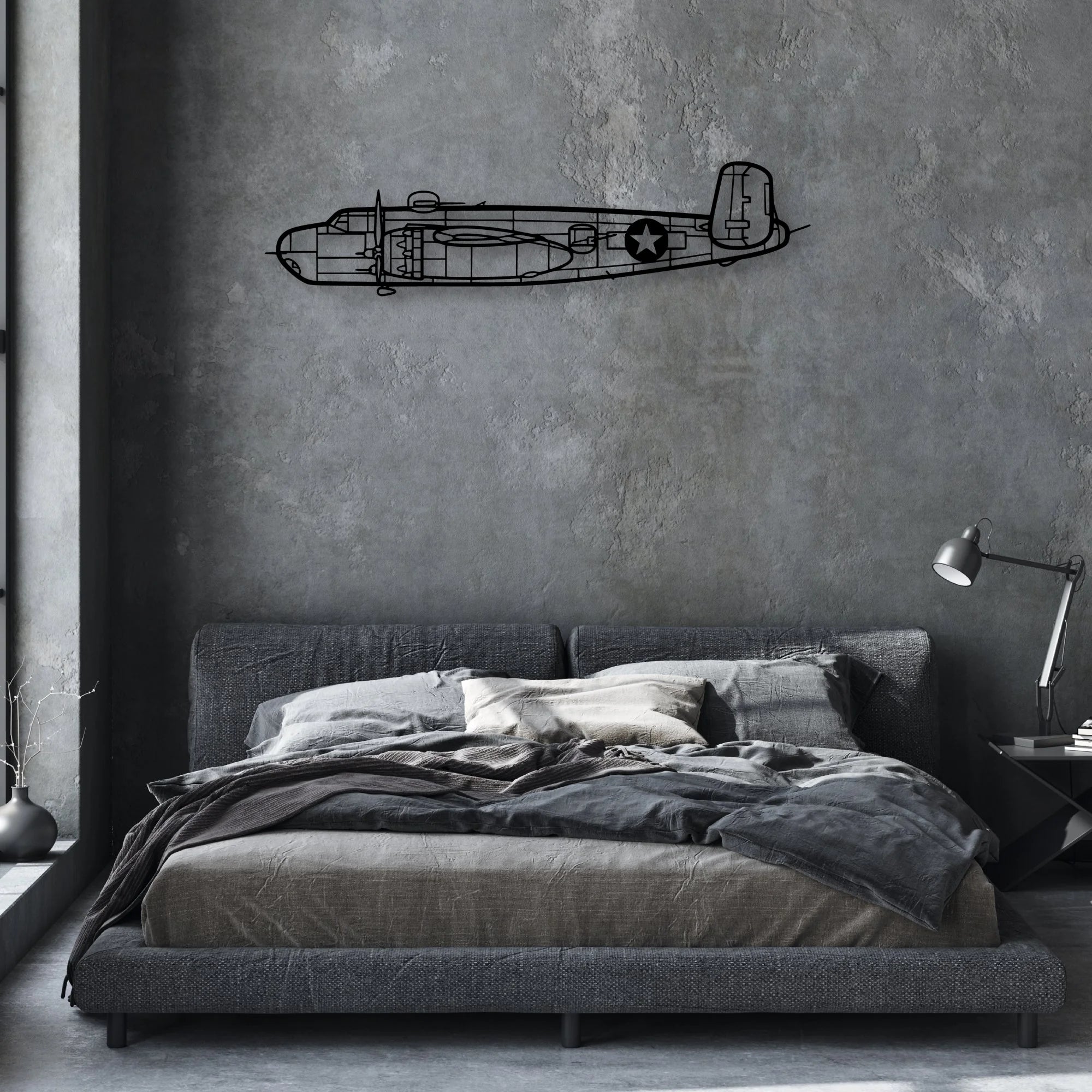 B-25H 2 Classic Aircraft Silhouette Metal Wall Art - Aviation Hangar Decor