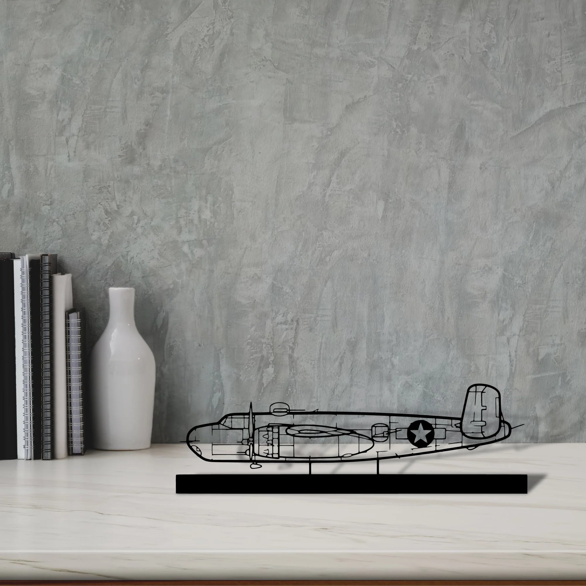 b-25h-2 Silhouette Metal Art Stand - Aero Silhouette