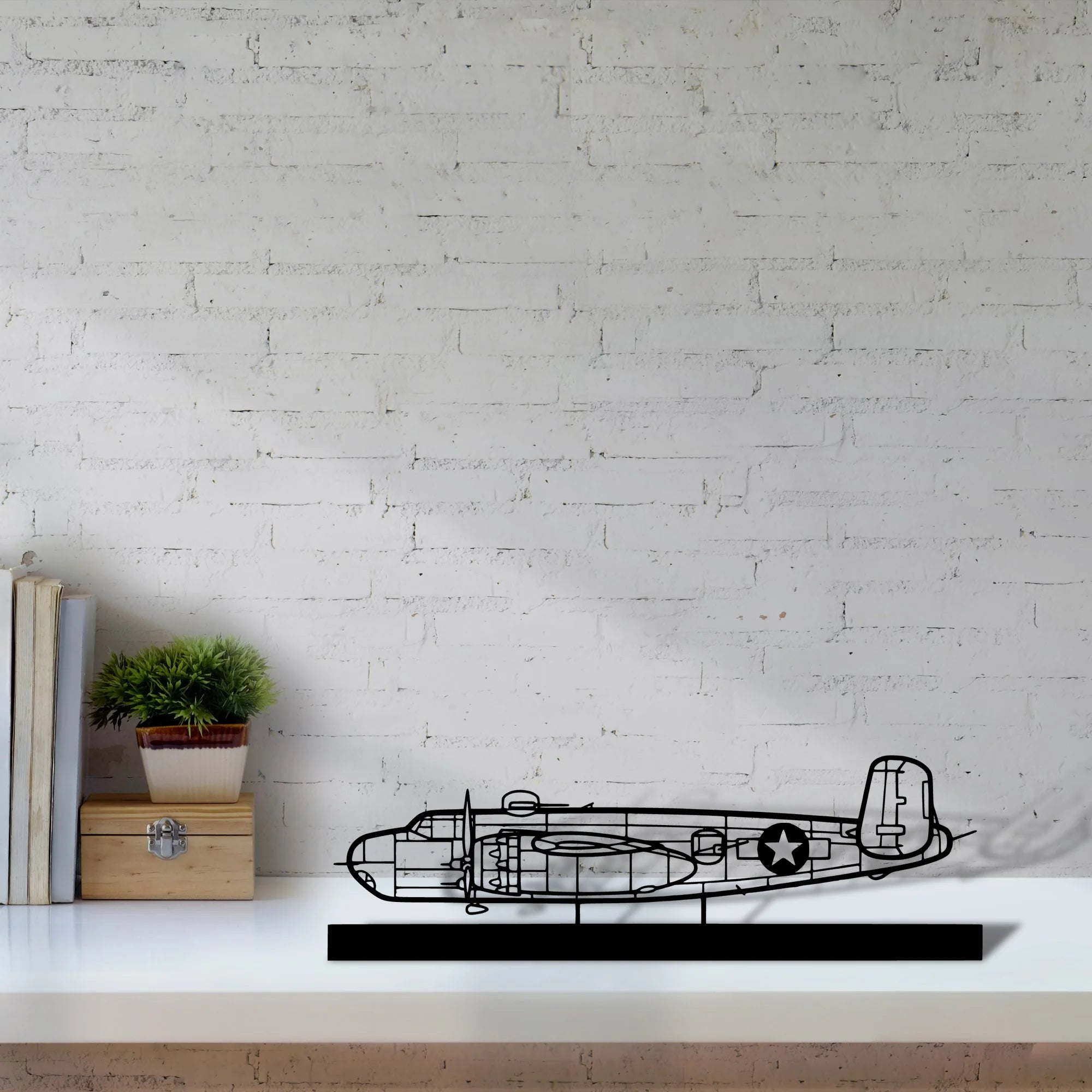 b-25h Silhouette Metal Art Stand - Aero Silhouette