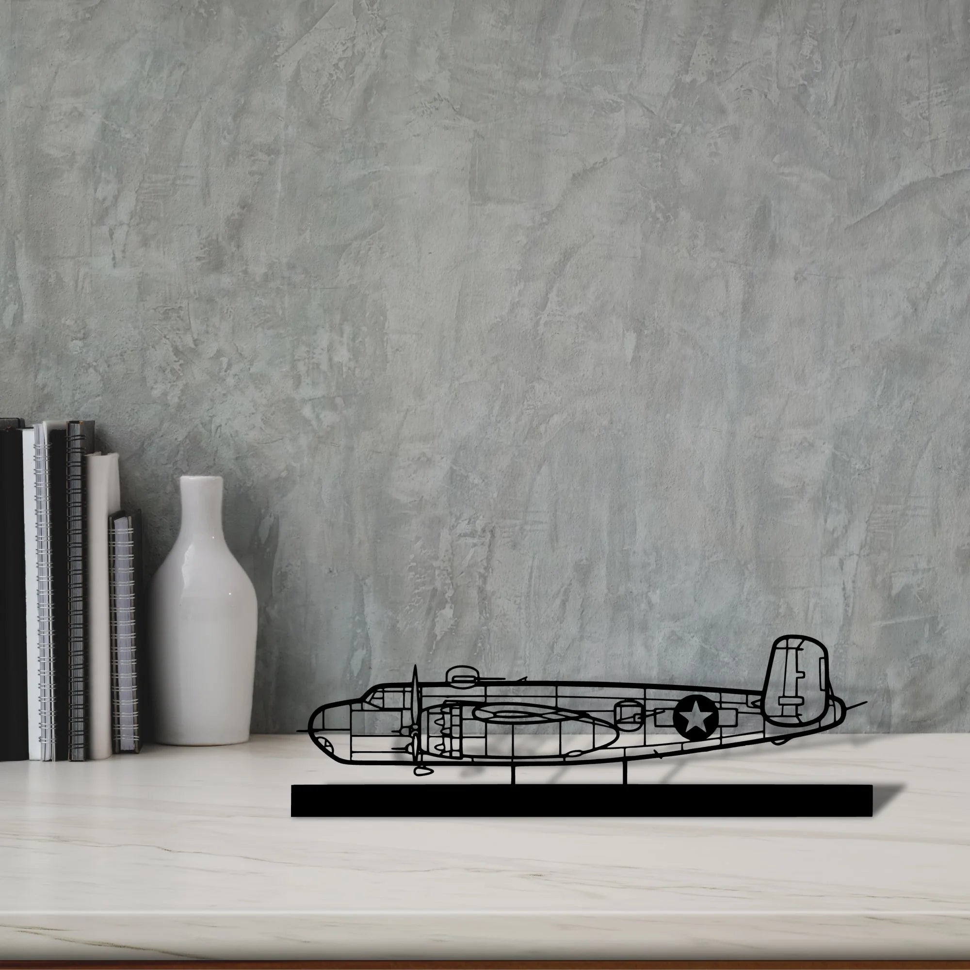 b-25h Silhouette Metal Art Stand - Aero Silhouette