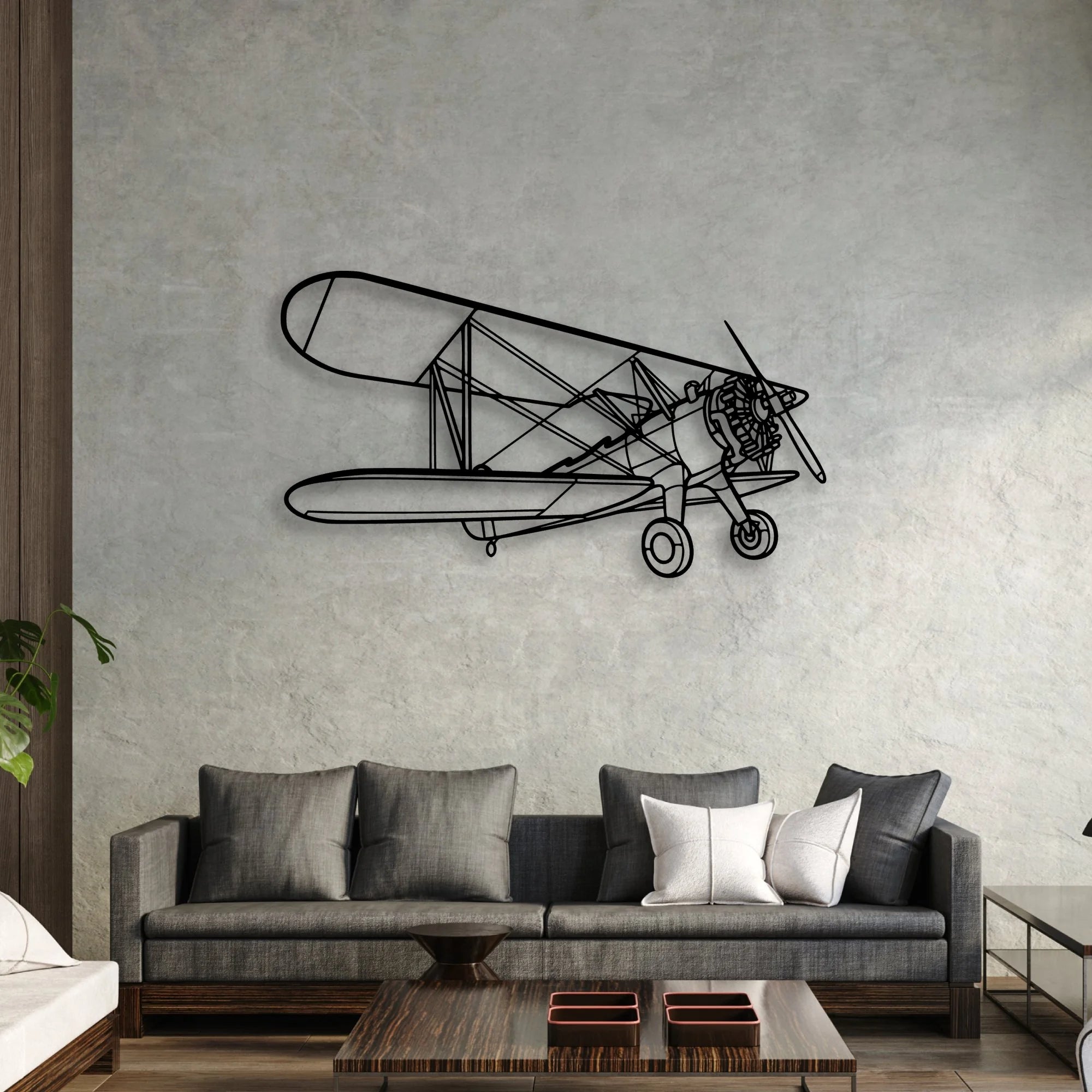 B25J 2 Classic Aircraft Silhouette Metal Wall Art - Aviation Hangar Decor