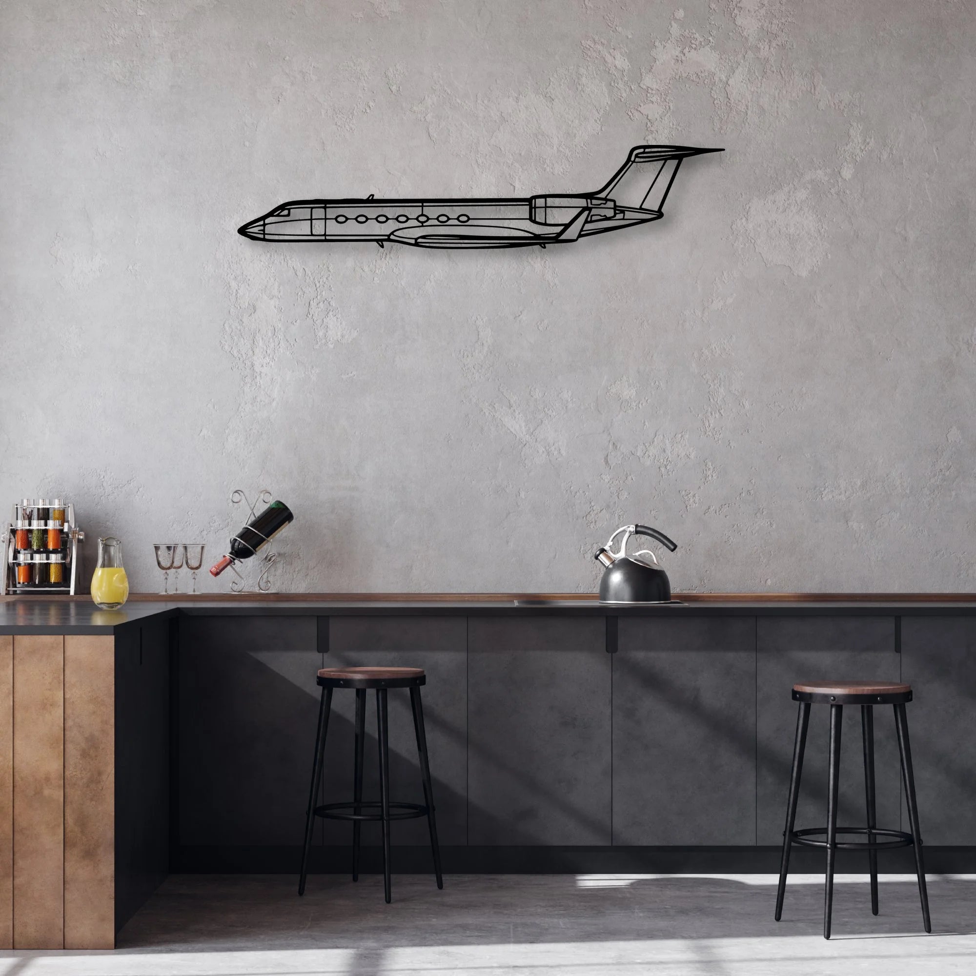 B25J 3 Classic Aircraft Silhouette Metal Wall Art - Aviation Hangar Decor