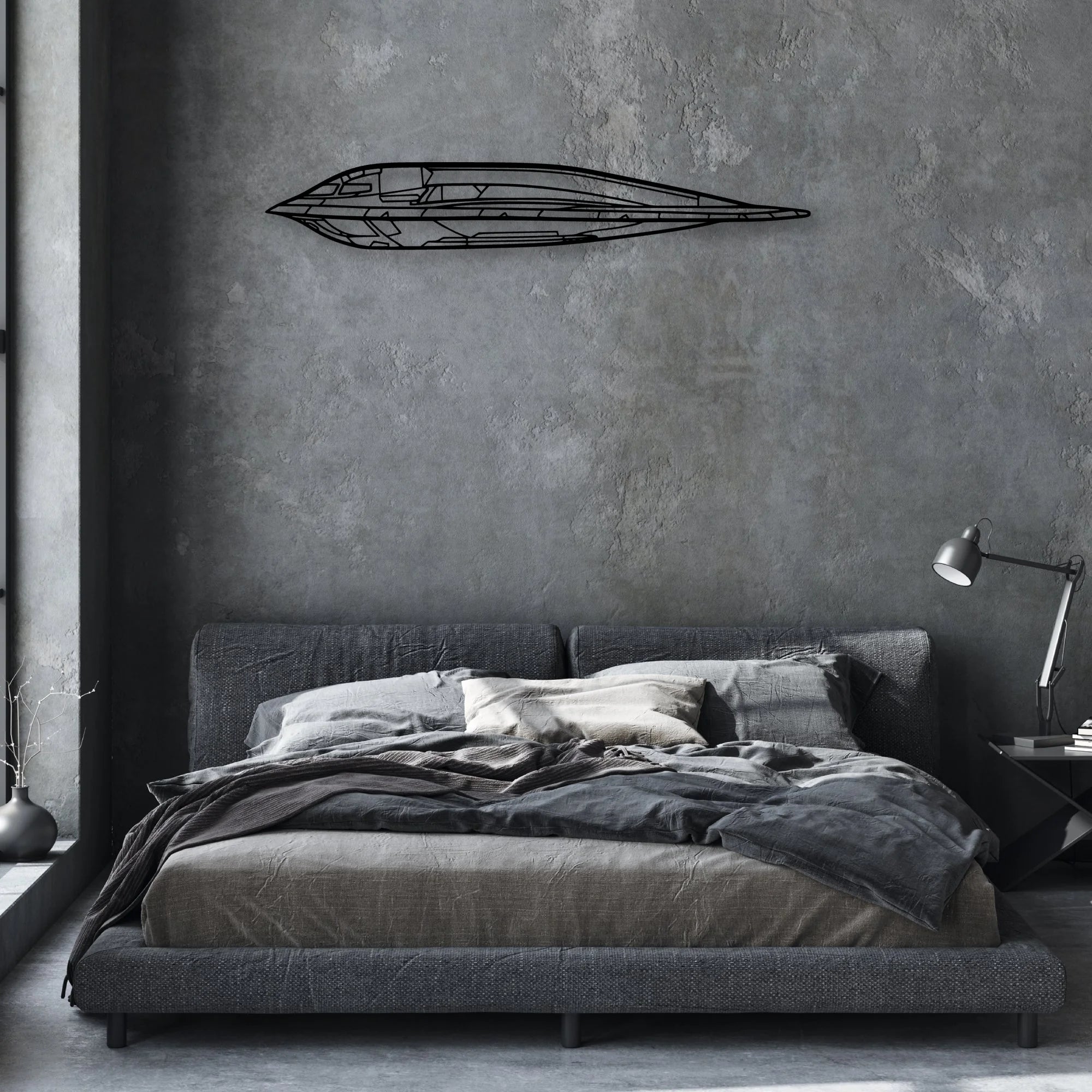 B52 Spirit Classic Aircraft Silhouette Metal Wall Art - Aviation Hangar Decor