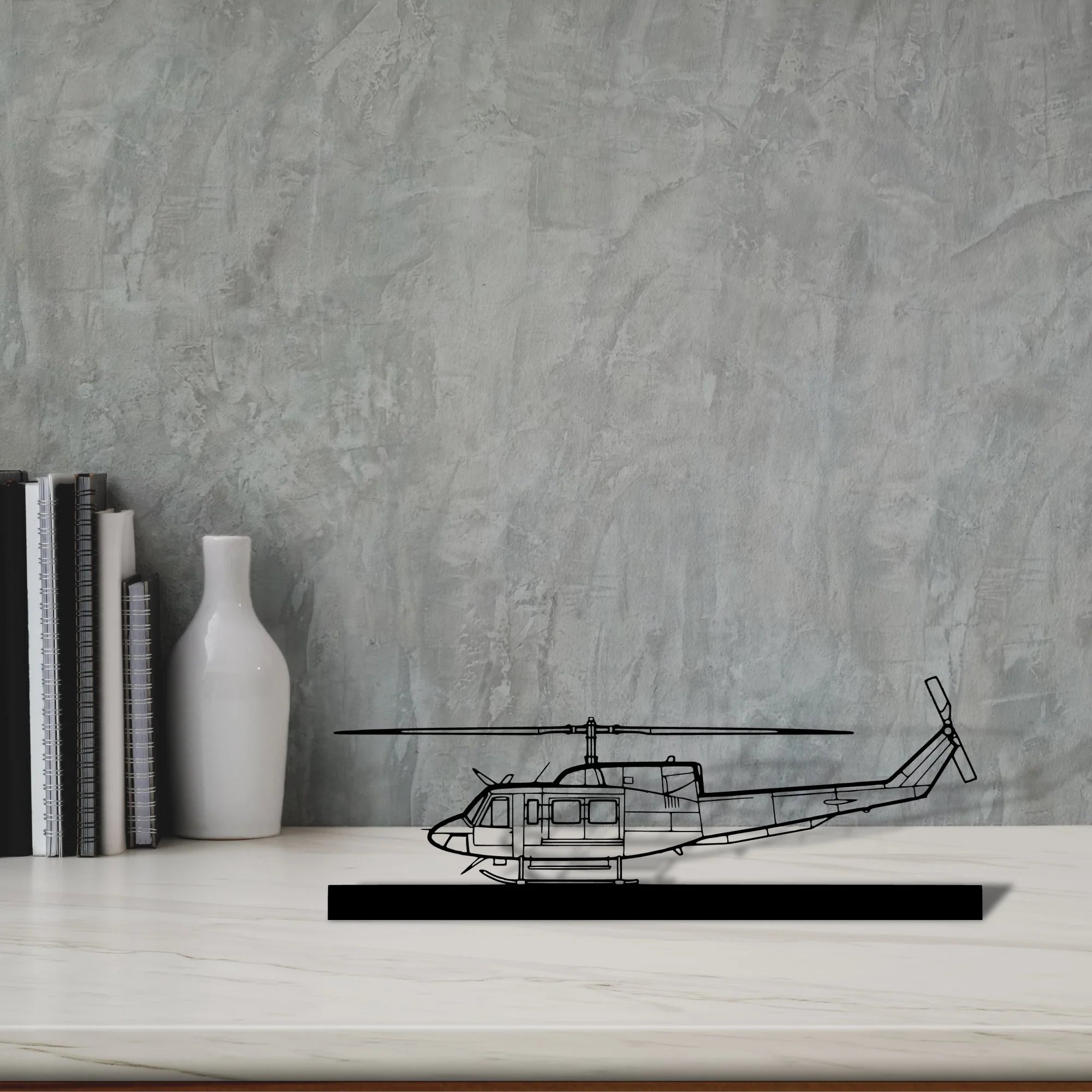 bell-212-sentry-2 Silhouette Metal Art Stand - Aero Silhouette