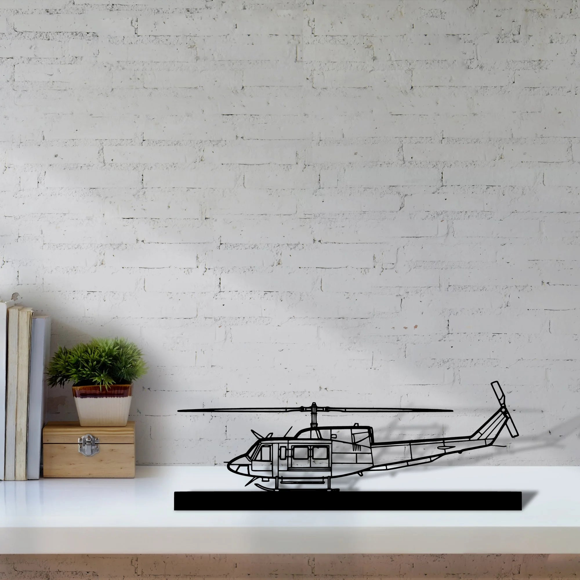 bell-212-sentry Silhouette Metal Art Stand - Aero Silhouette