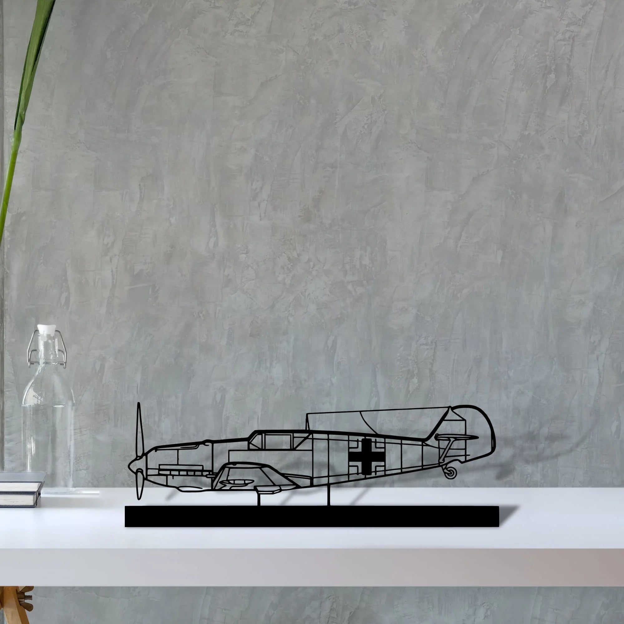 bf109 Silhouette Metal Art Stand - Aero Silhouette