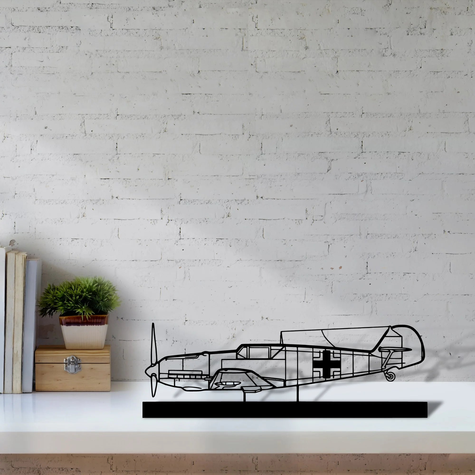 bf109 Silhouette Metal Art Stand - Aero Silhouette