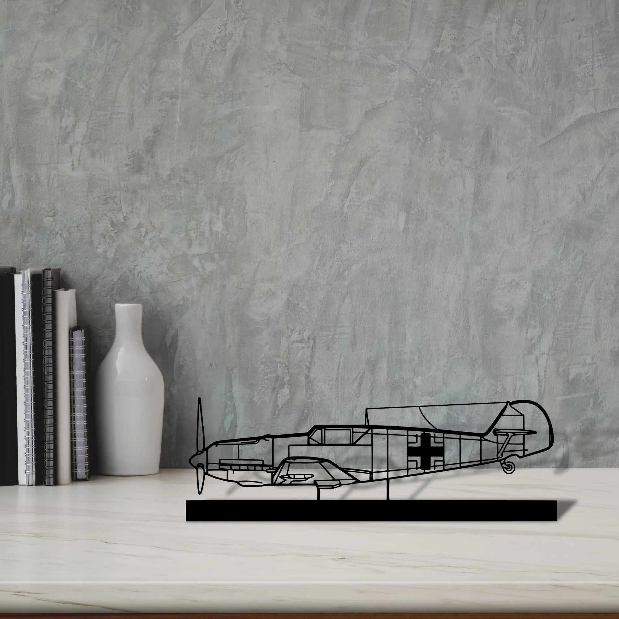 bf109 Silhouette Metal Art Stand - Aero Silhouette
