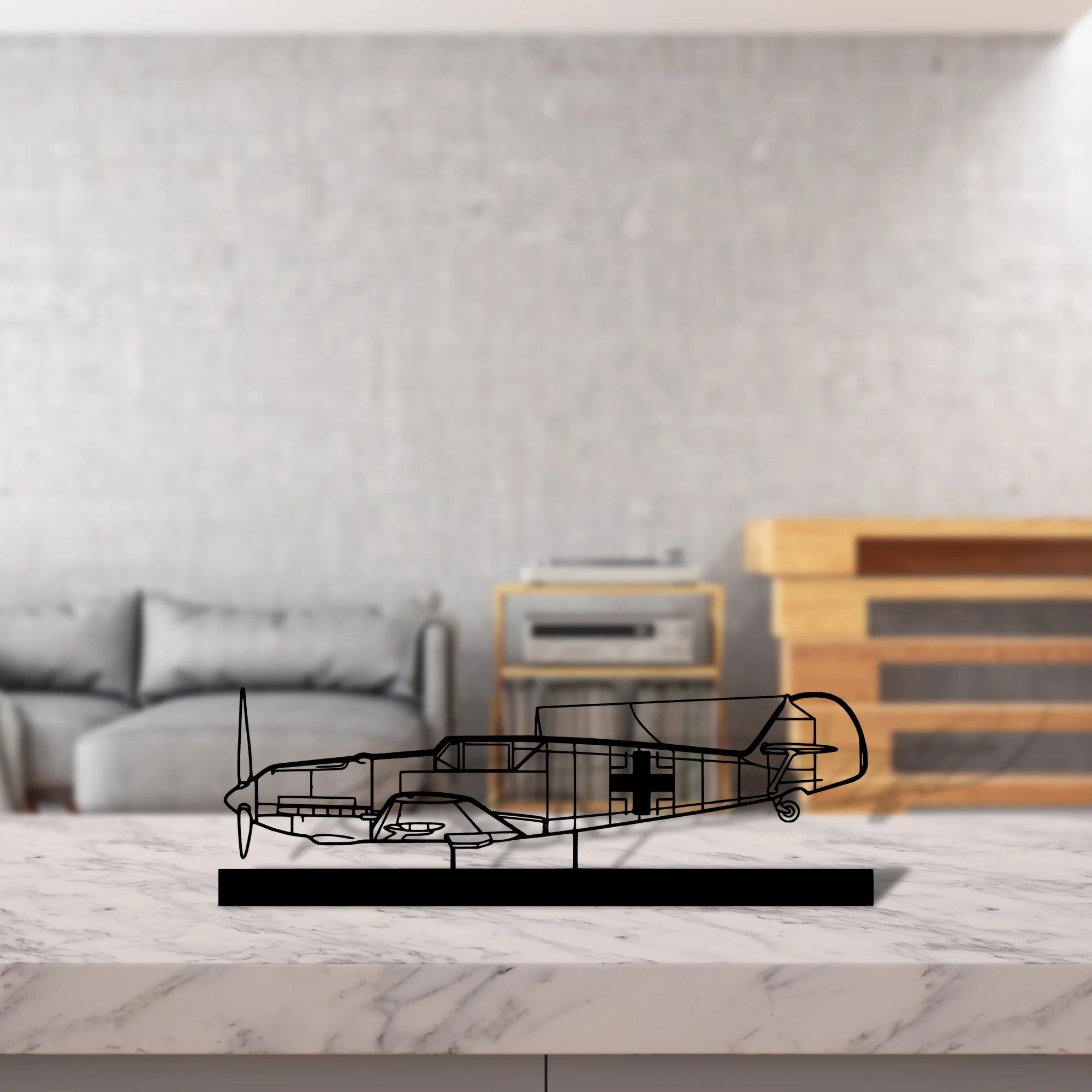 bf109 Silhouette Metal Art Stand - Aero Silhouette