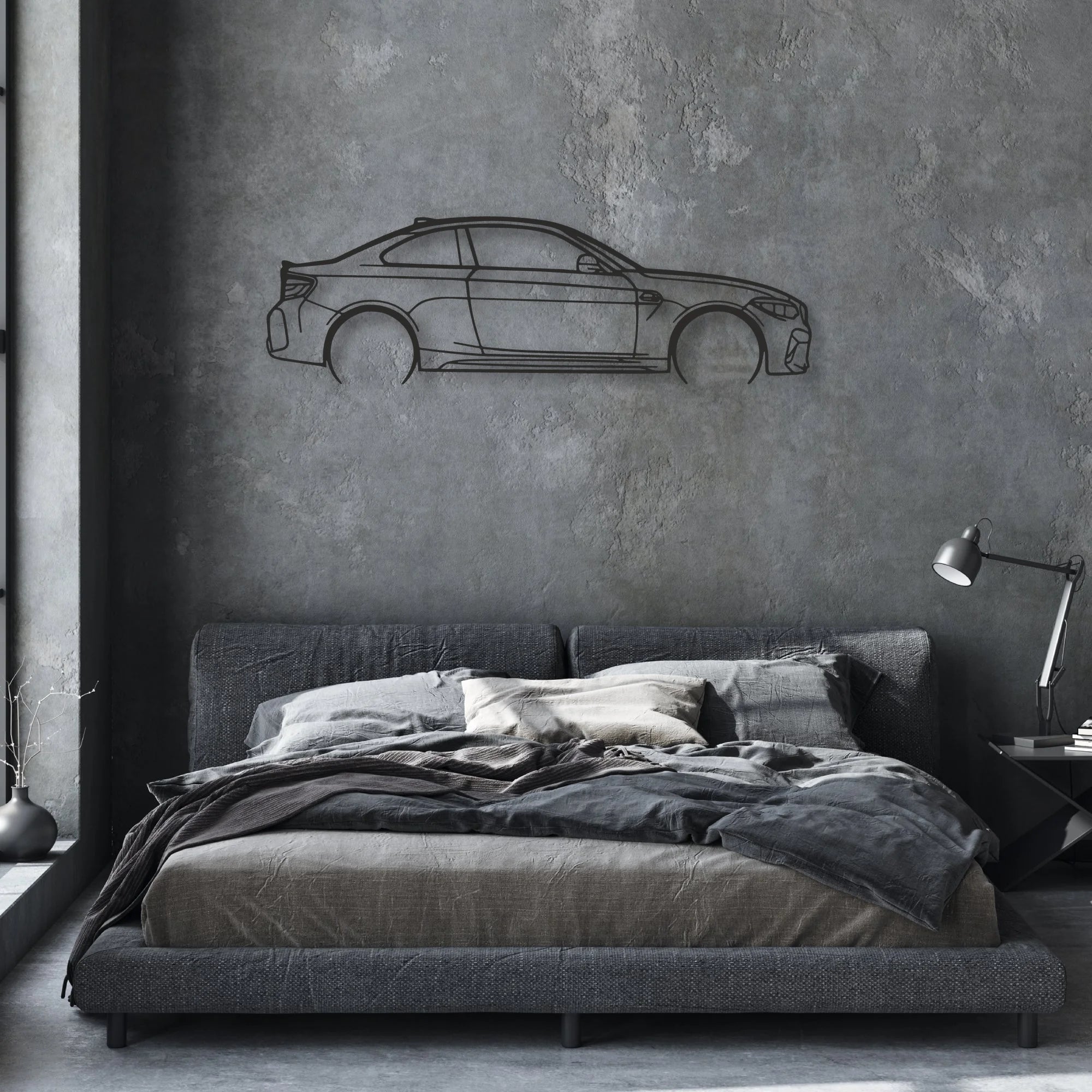 bmw m2 f87 Classic Silhouette Metal Wall Art - Automotive Garage Decor