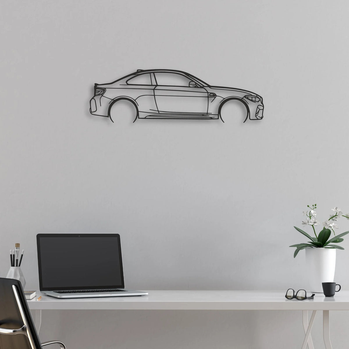 bmw m2 f87 Classic Silhouette Metal Wall Art - Automotive Garage Decor