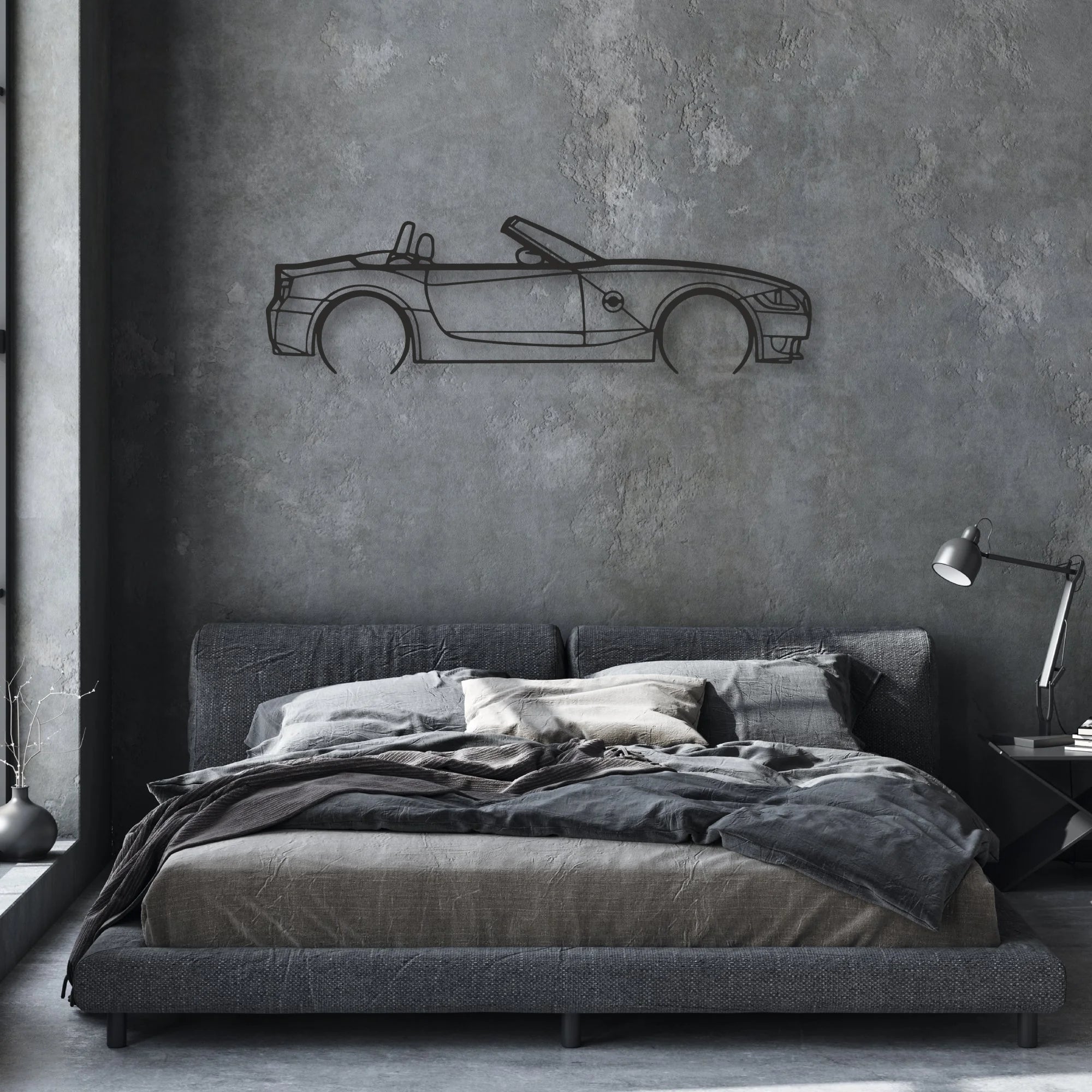 bmw z4m roadster Classic Silhouette Metal Wall Art - Automotive Garage Decor