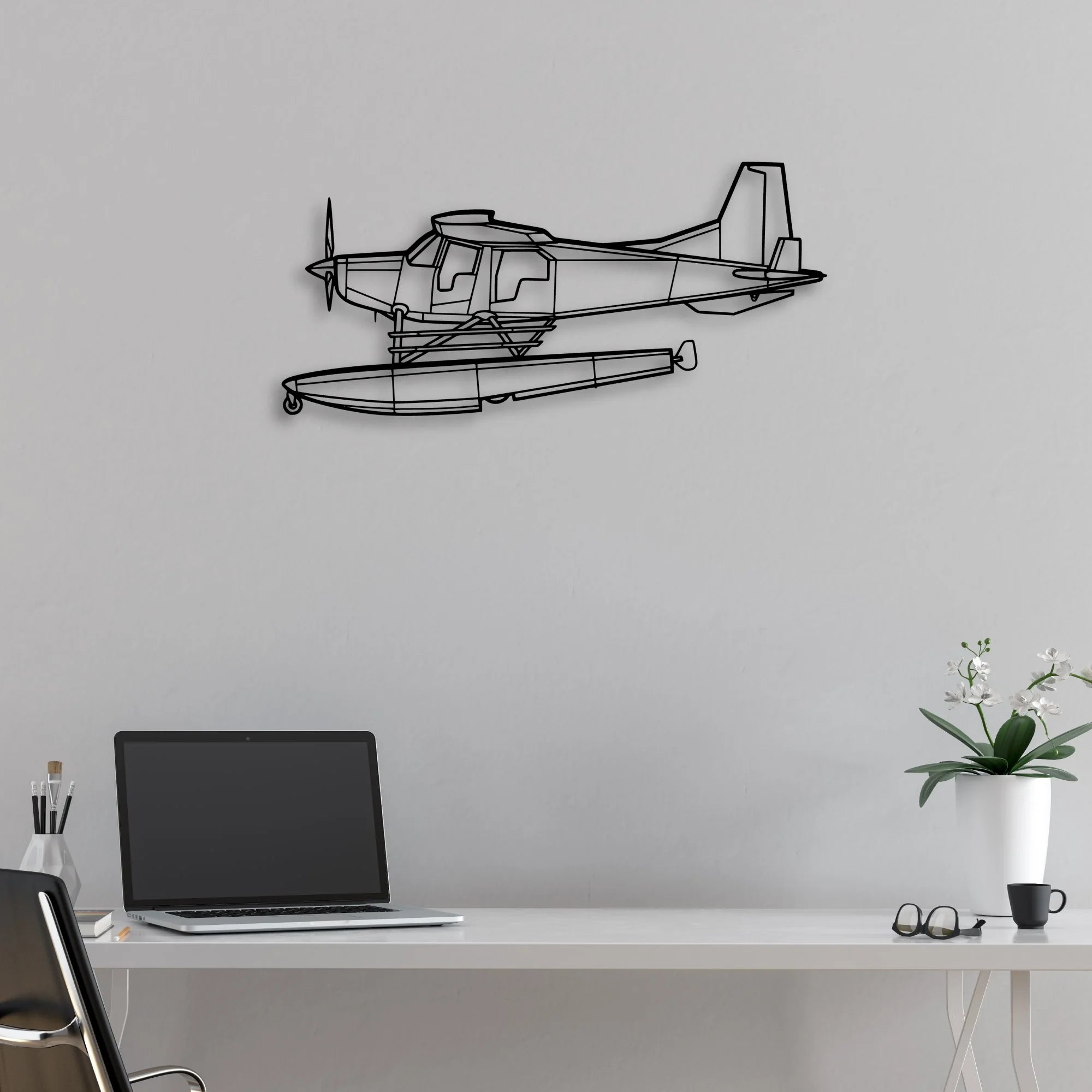 Bush Hawk XP Classic Aircraft Silhouette Metal Wall Art - Aviation Hangar Decor