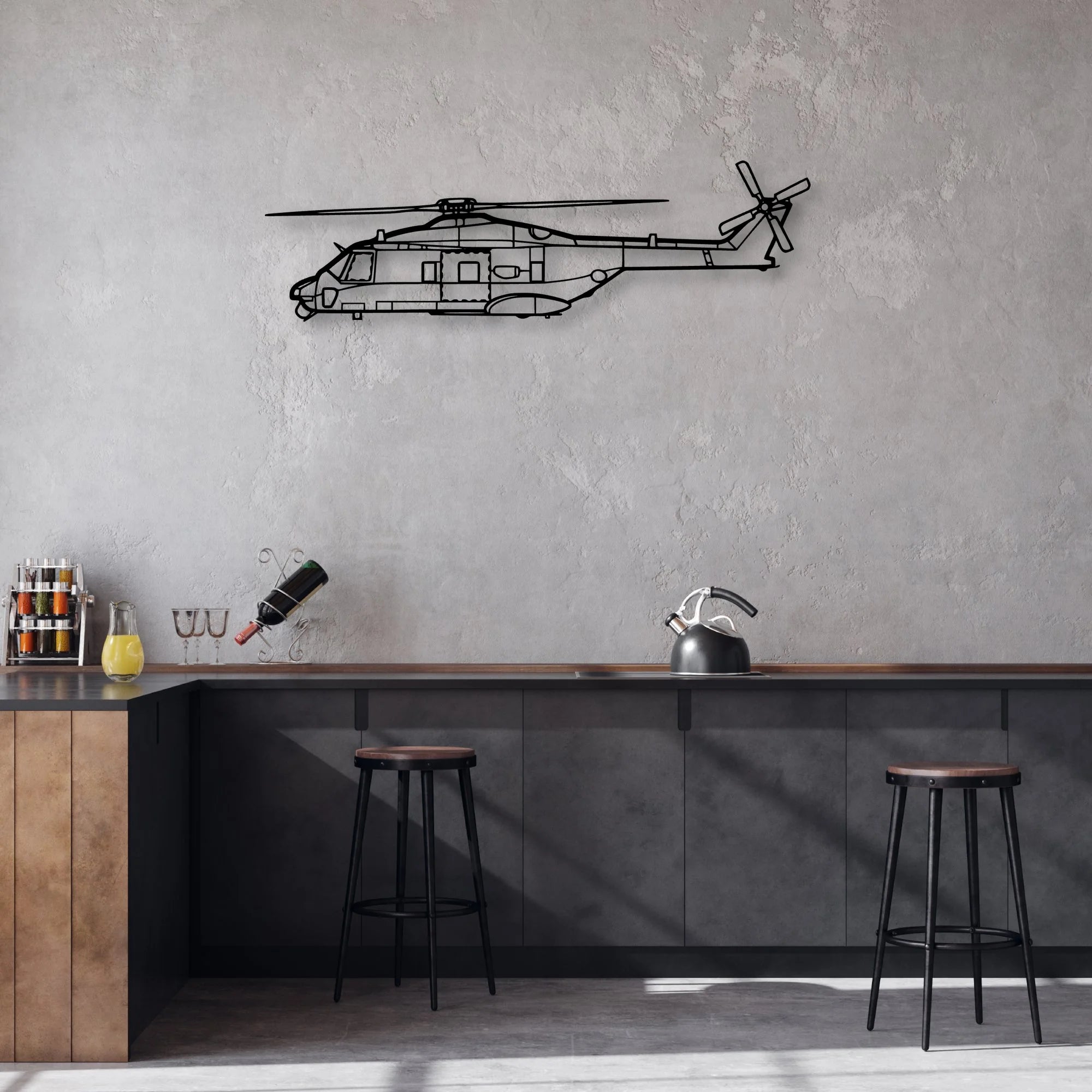 C-130H Hercules 2 Classic Aircraft Silhouette Metal Wall Art - Aviation Hangar Decor