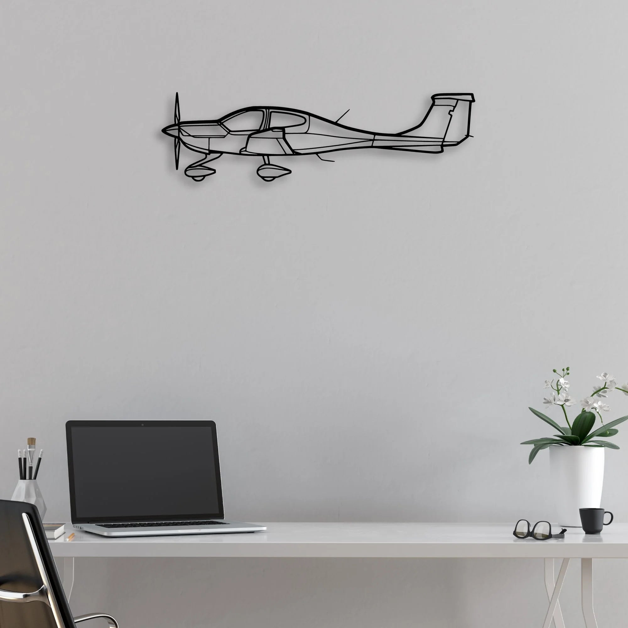C-165 Classic Aircraft Silhouette Metal Wall Art - Aviation Hangar Decor