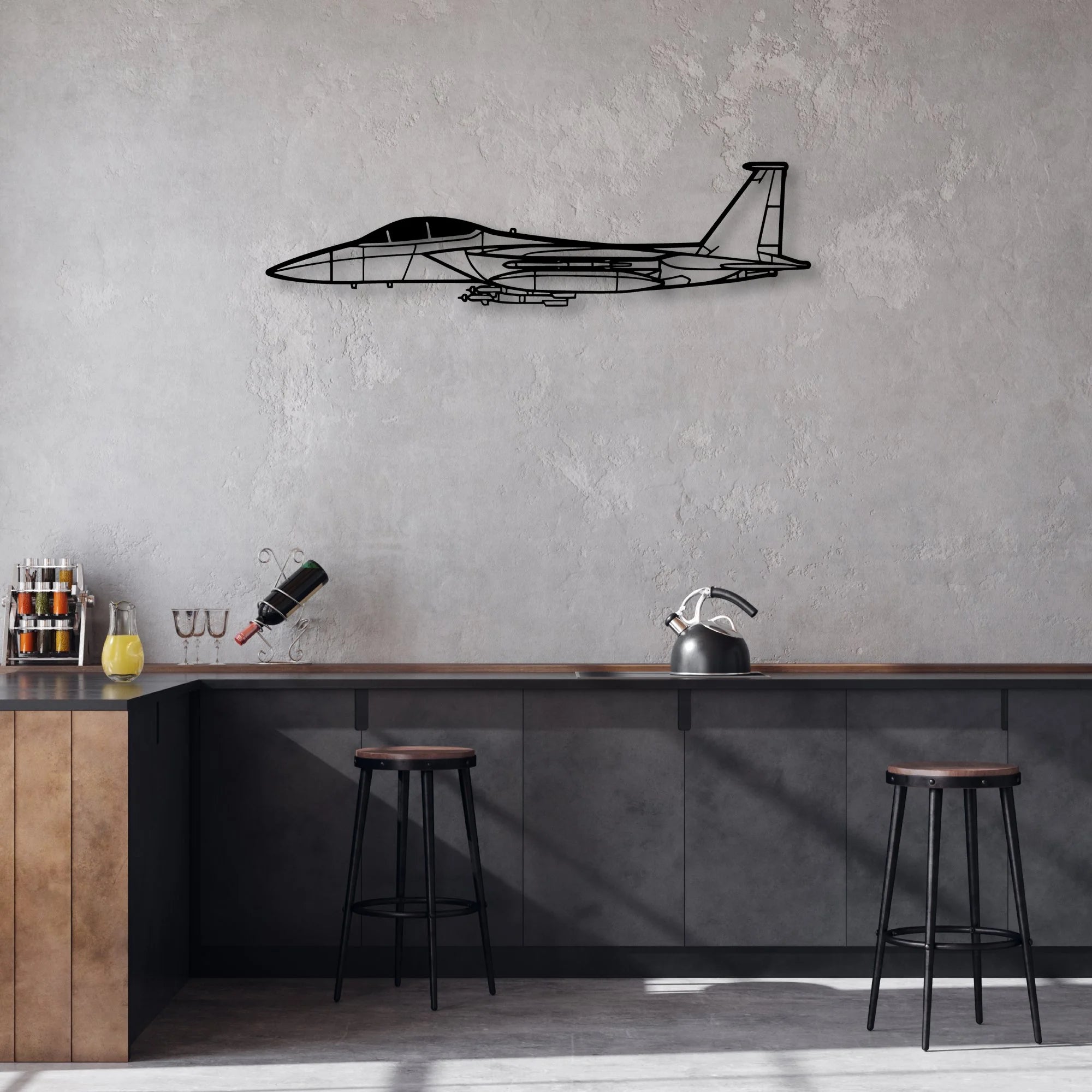 C182 Classic Aircraft Silhouette Metal Wall Art - Aviation Hangar Decor