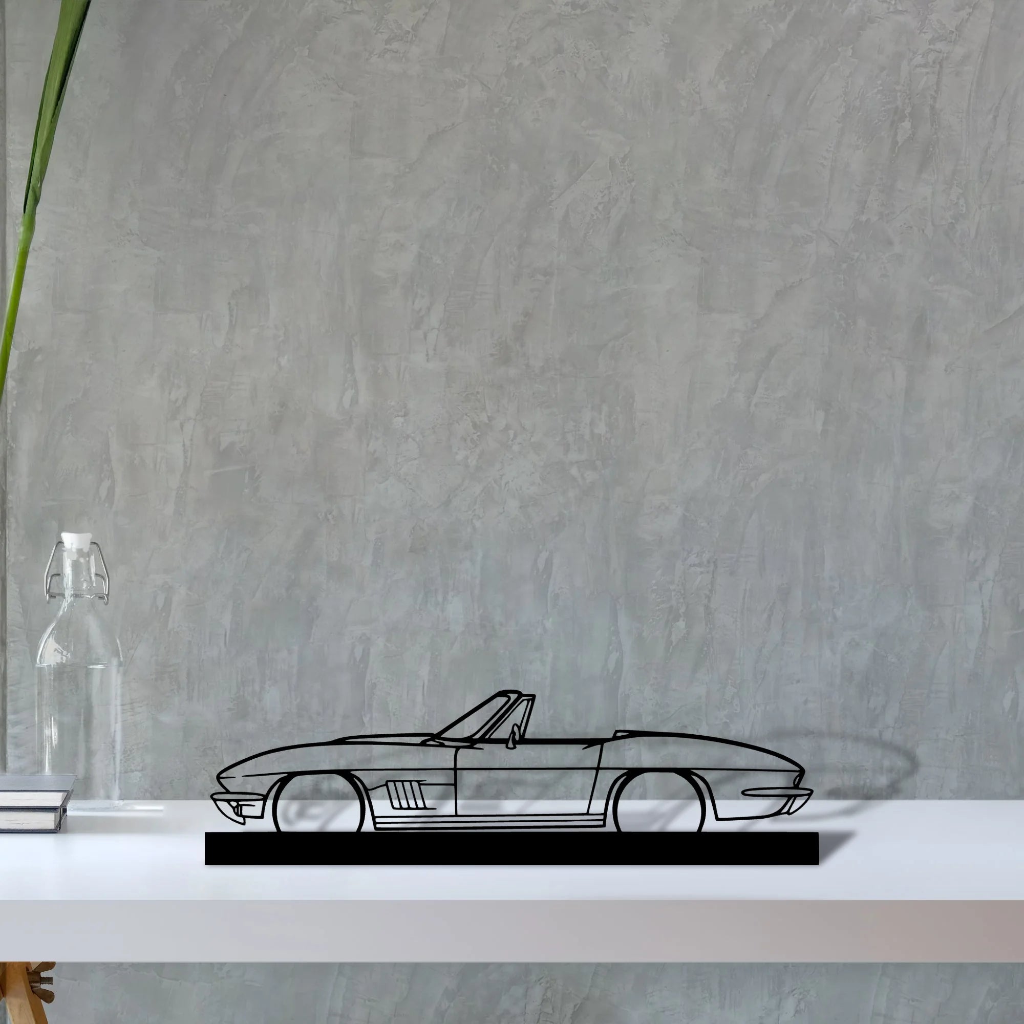 c2-convertible-1967 Silhouette Metal Art Stand - Aero Silhouette