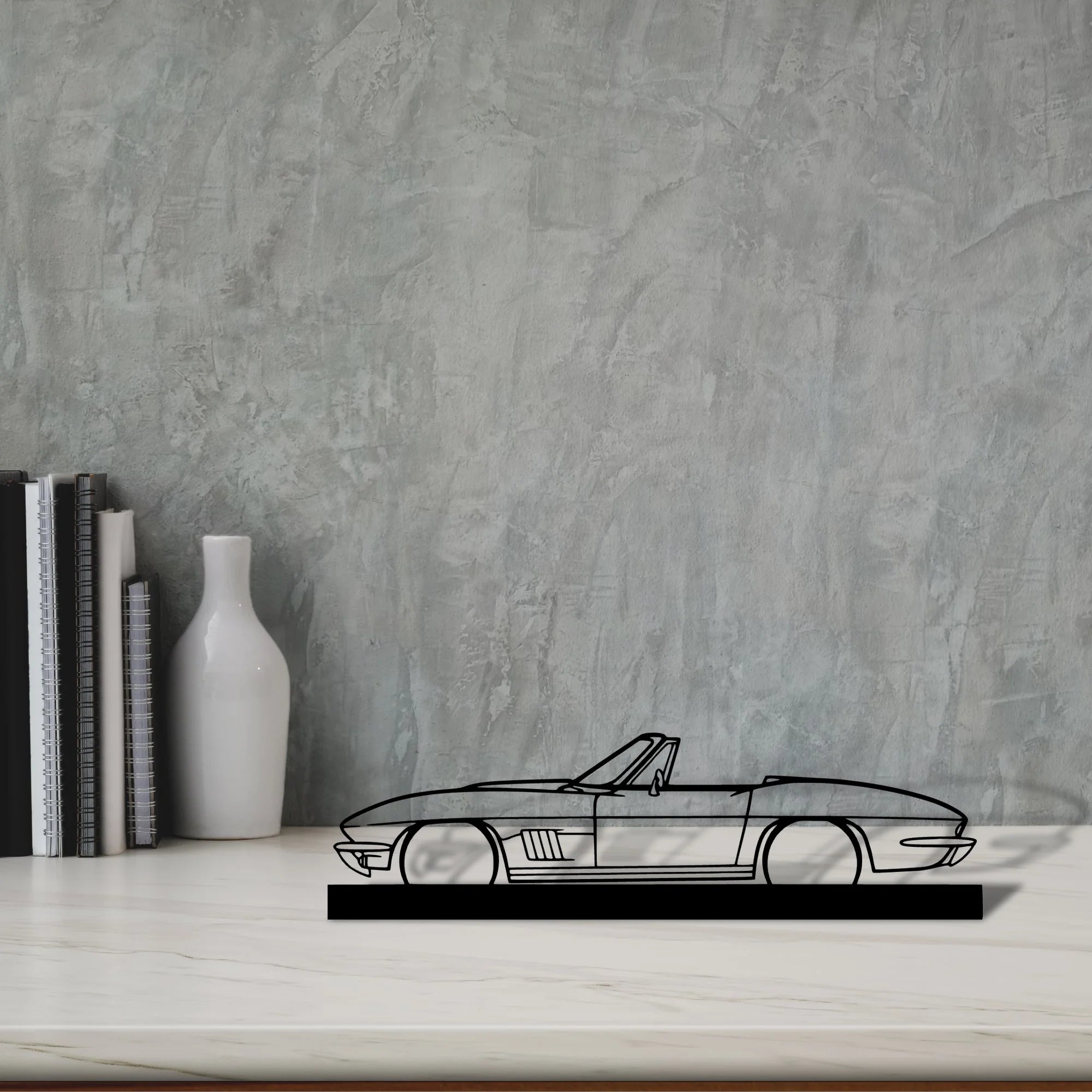 c2-convertible-1967 Silhouette Metal Art Stand - Aero Silhouette