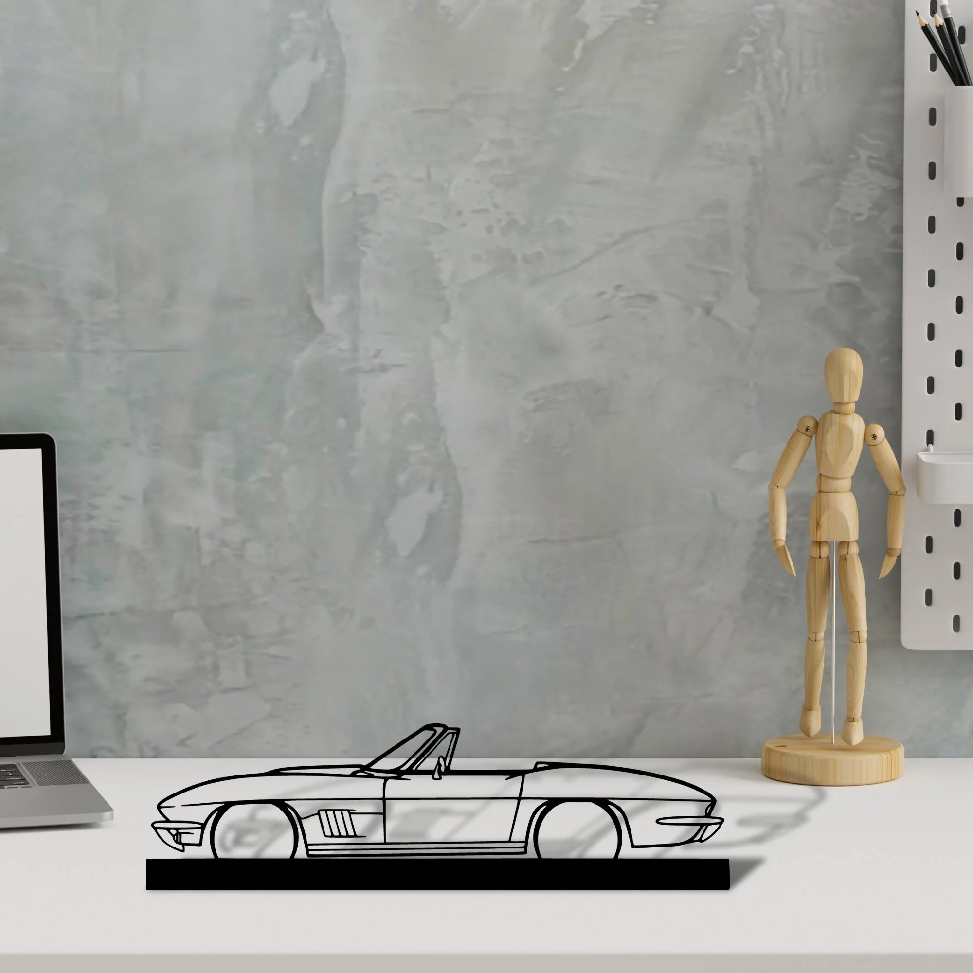 c2-convertible-1967 Silhouette Metal Art Stand - Aero Silhouette
