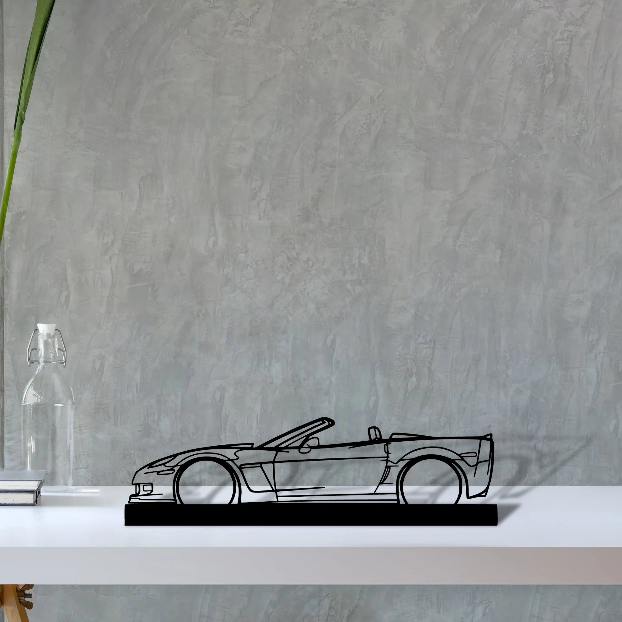 c6-cabrio Silhouette Metal Art Stand - Aero Silhouette