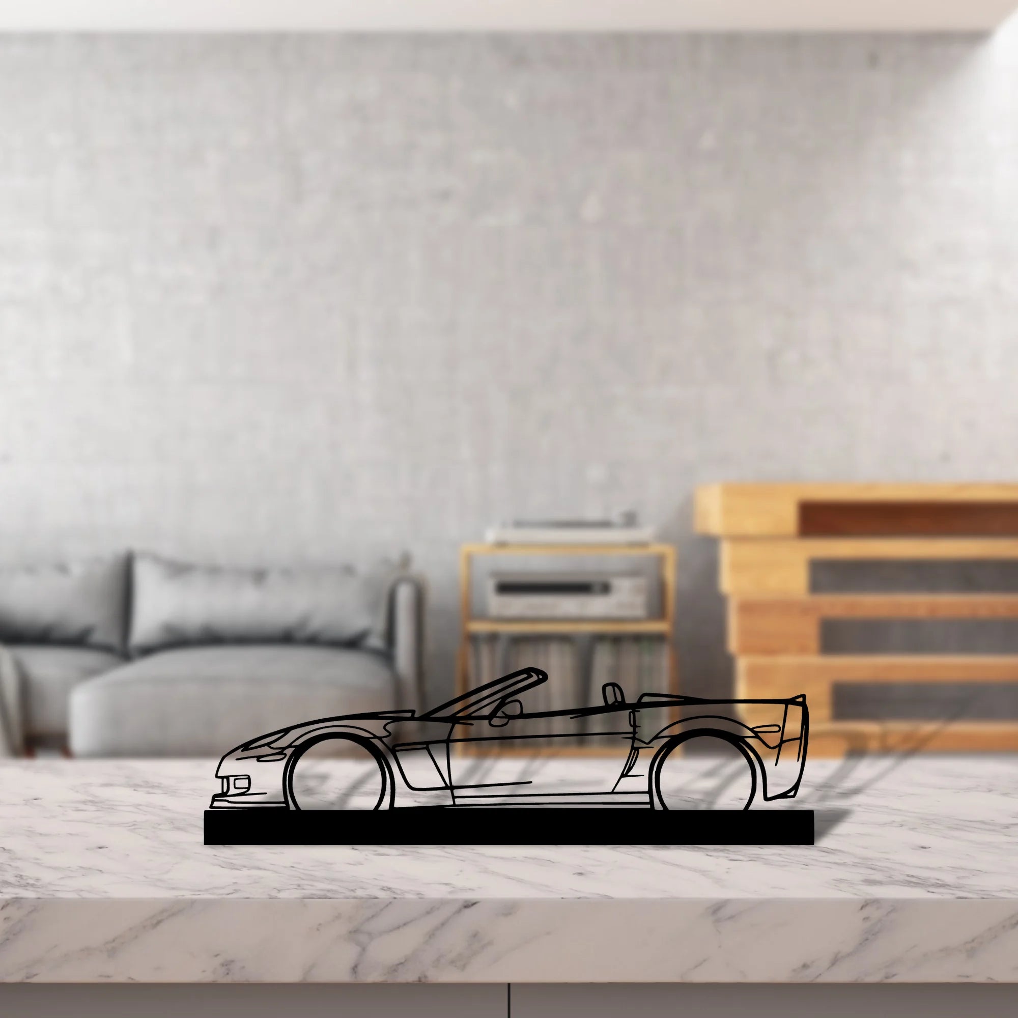 c6-cabrio Silhouette Metal Art Stand - Aero Silhouette