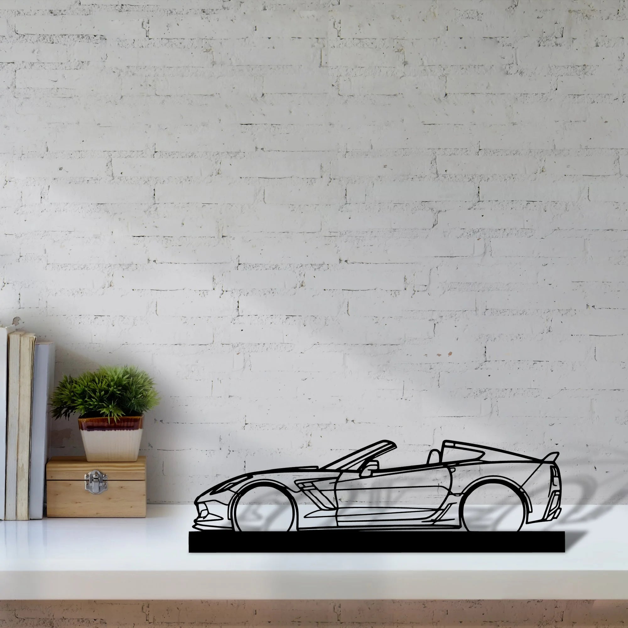c7-z06-top-off Silhouette Metal Art Stand - Aero Silhouette